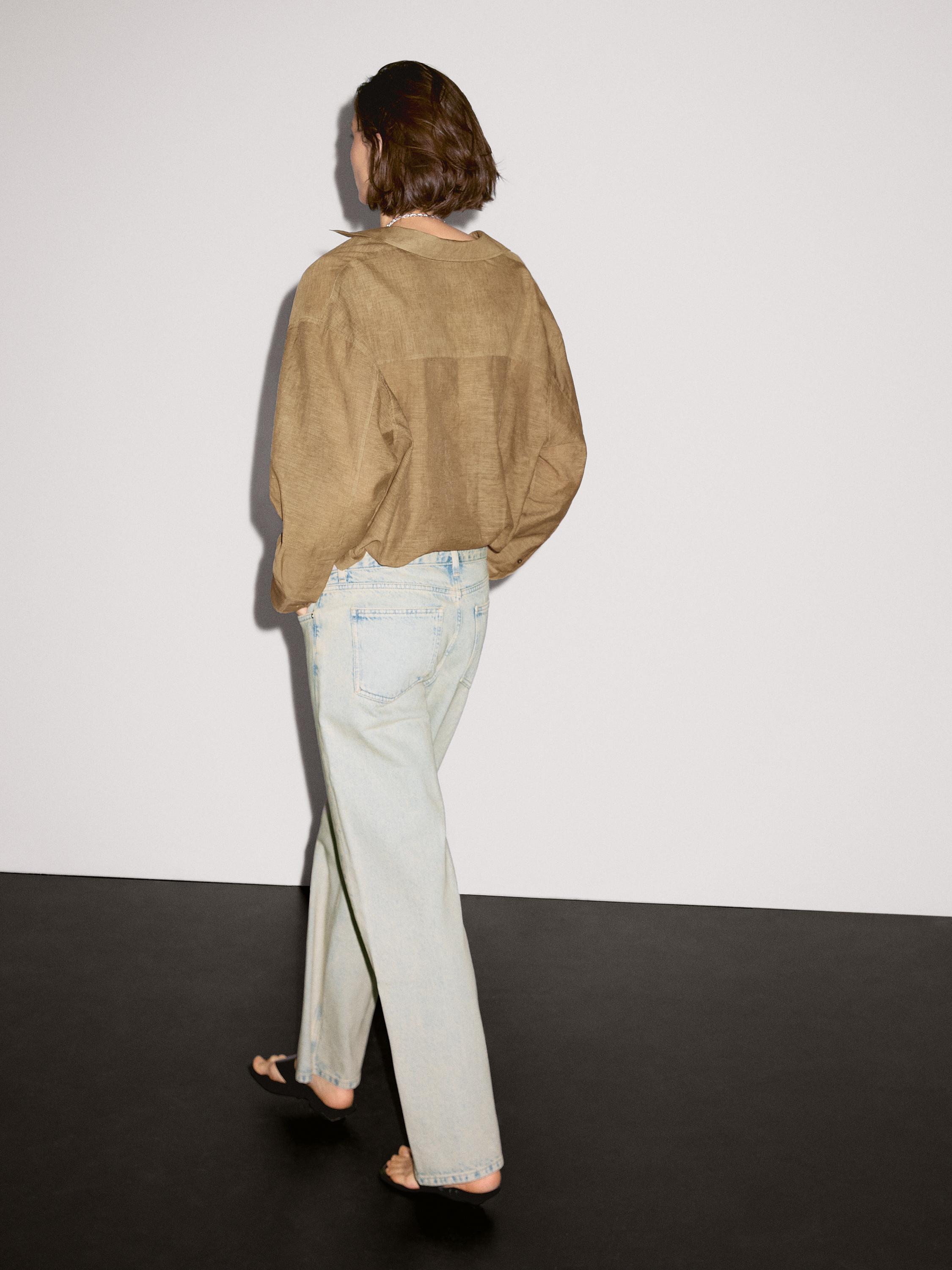 قميص مخطط من القطن المخلوط