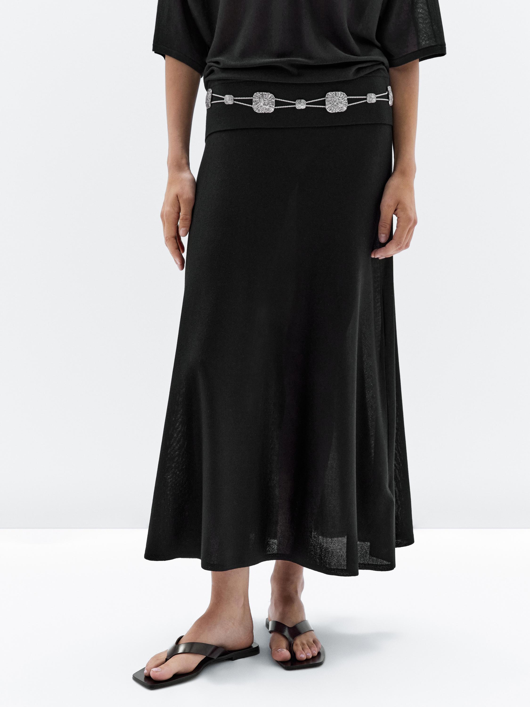 Long flared skirt