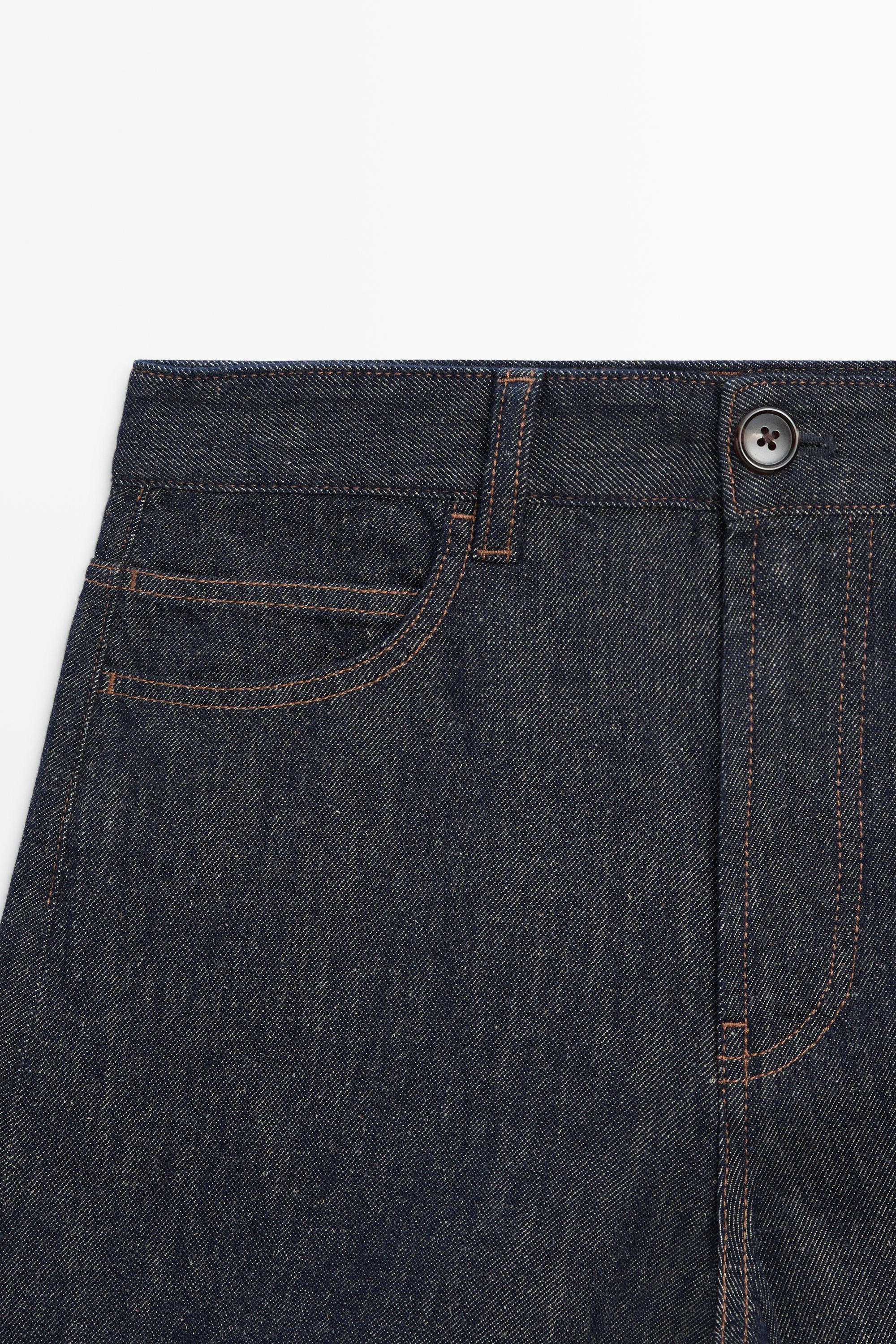 Total look mid-rise denim Bermuda shorts — DARK BLUE