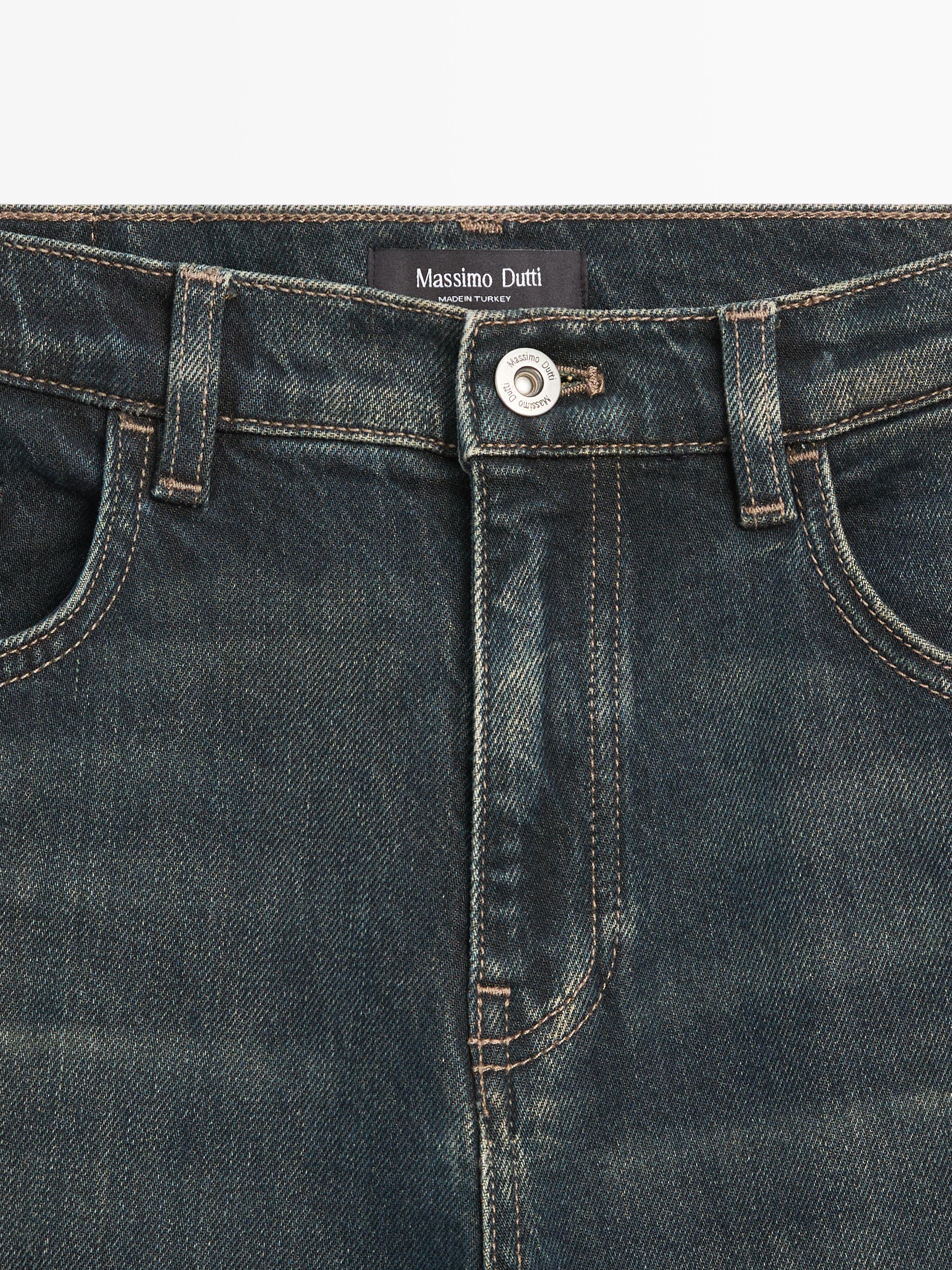Mid-rise bell bottom jeans — Dark blue