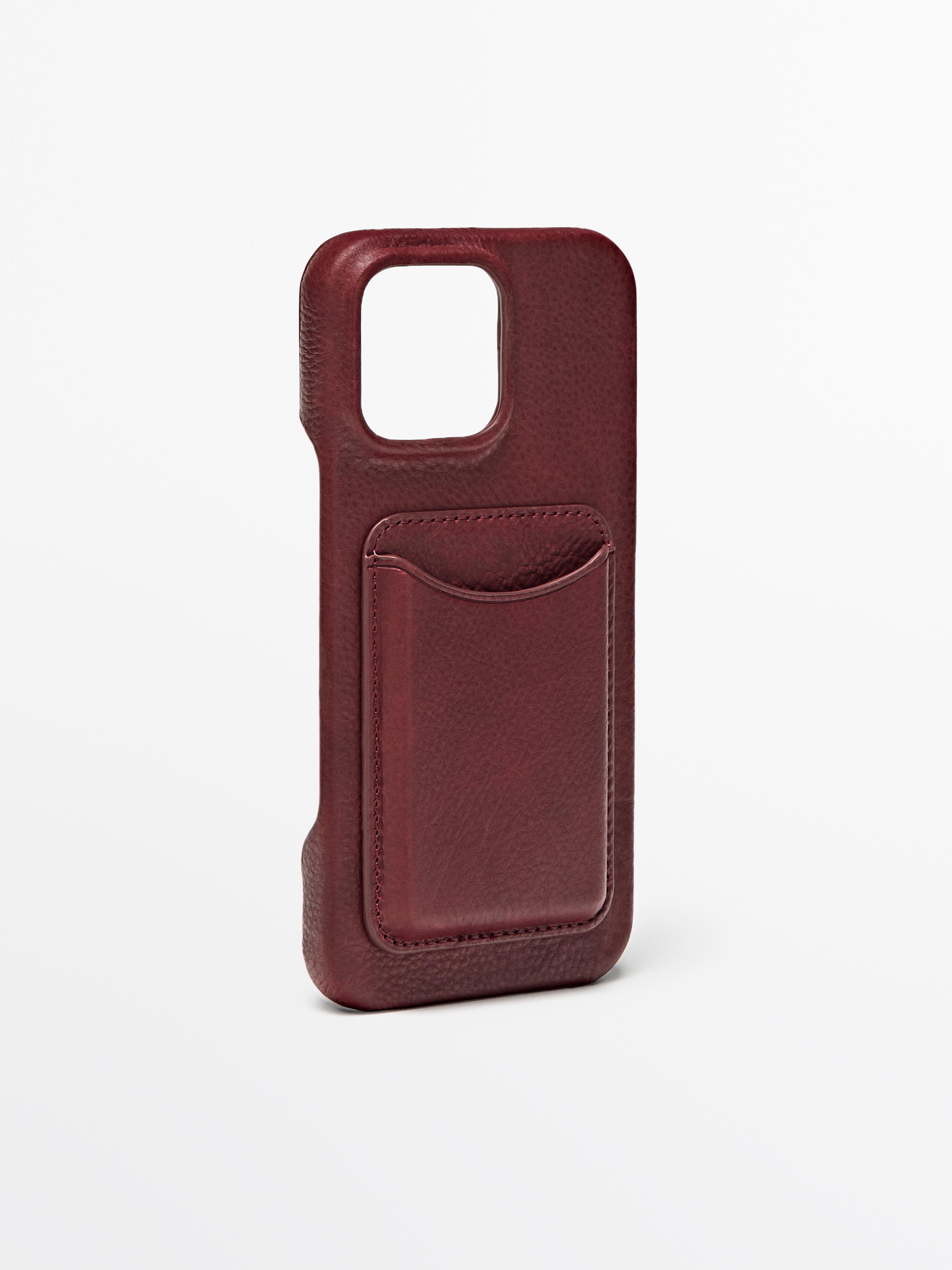 Nappa leather iPhone 16 Pro Max case — RED