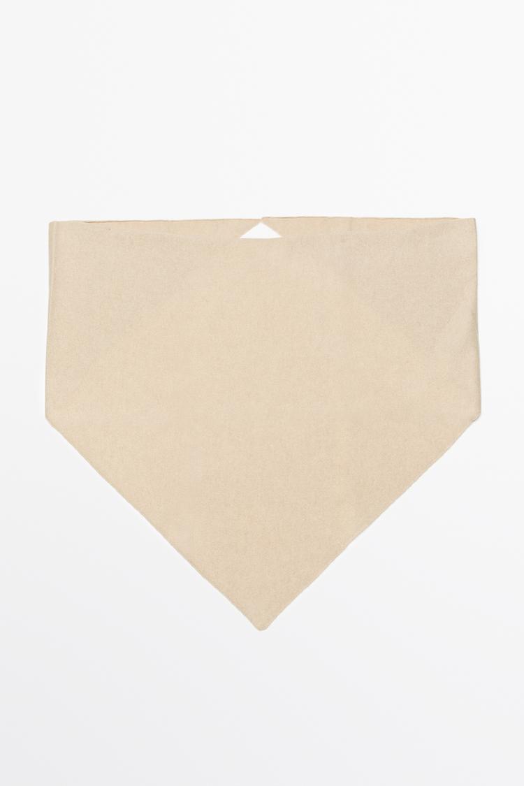 Medium wool cashmere blend knit bandana — MINK
