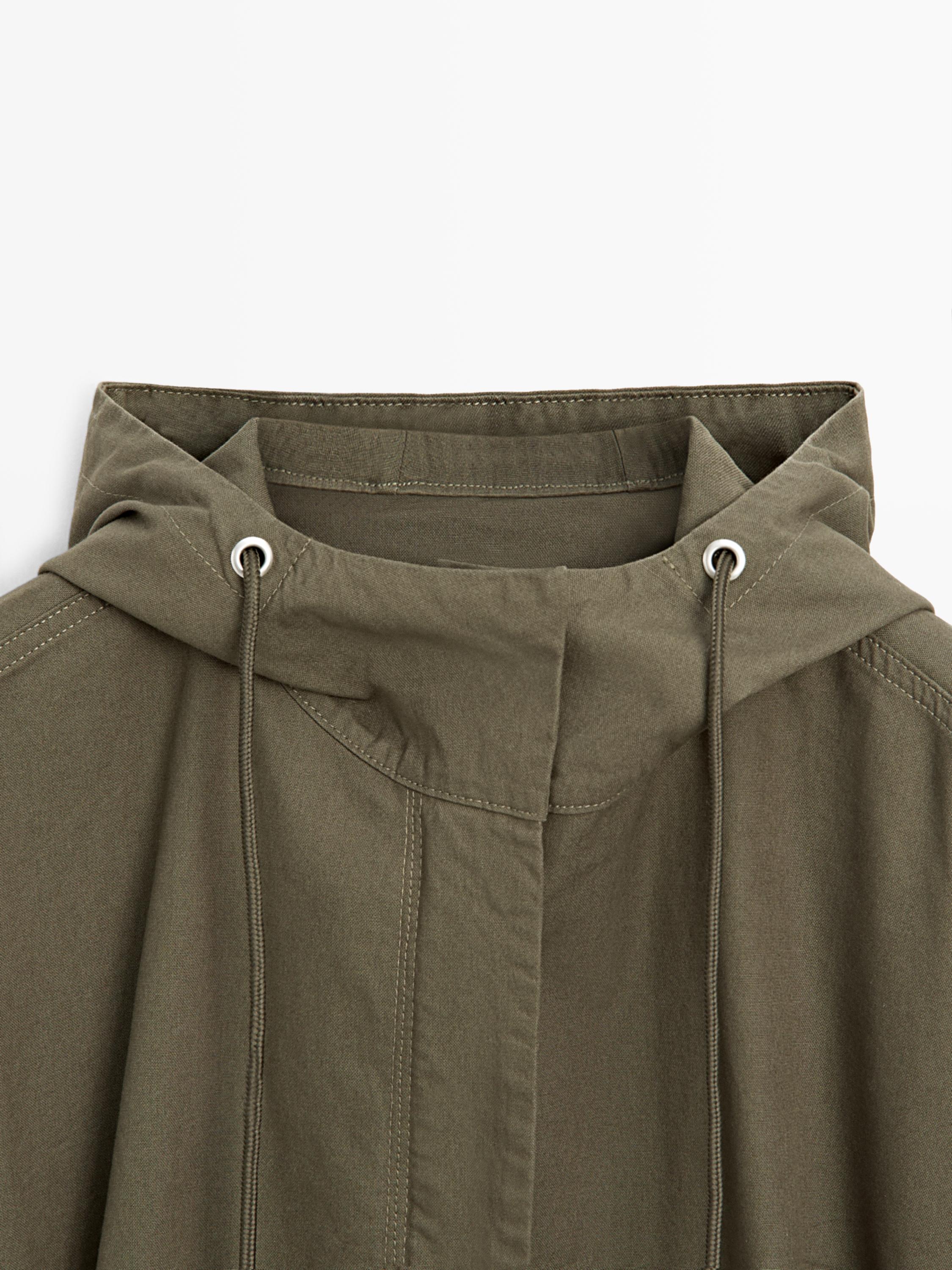 Long cotton parka — GREEN