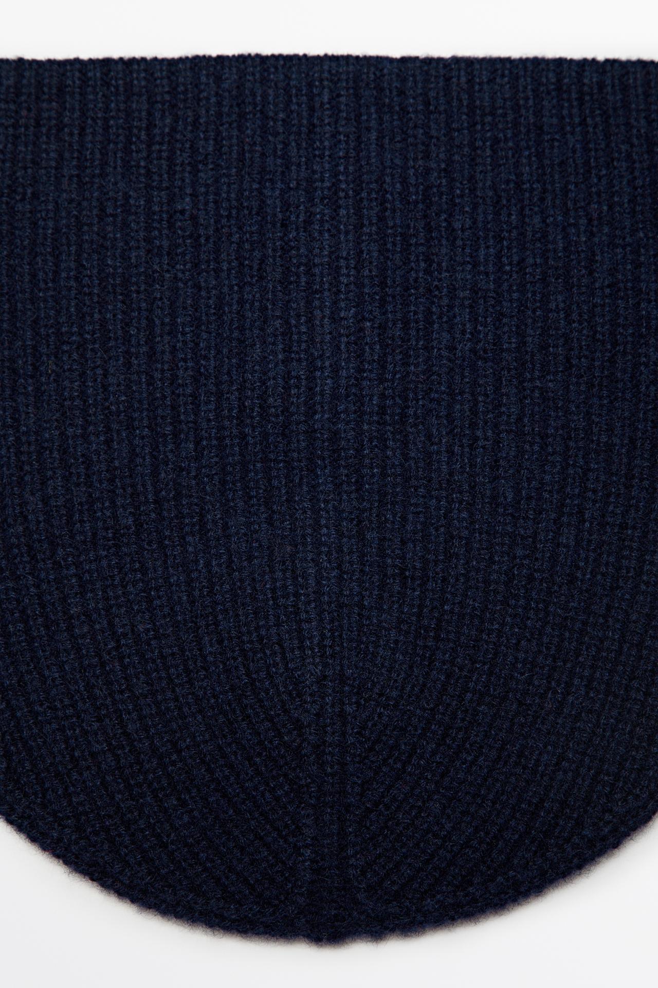 100% cashmere knit beanie — NAVY BLUE