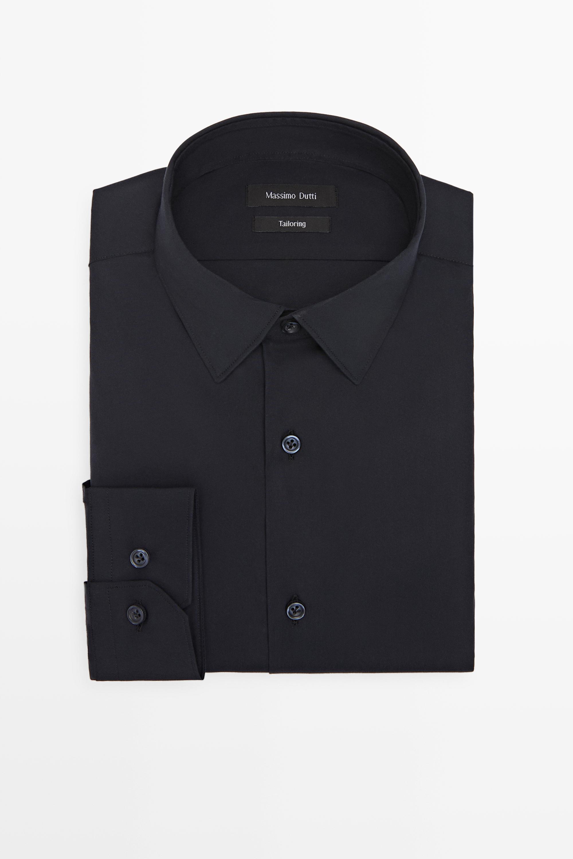 Slim fit stretch shirt — NAVY BLUE