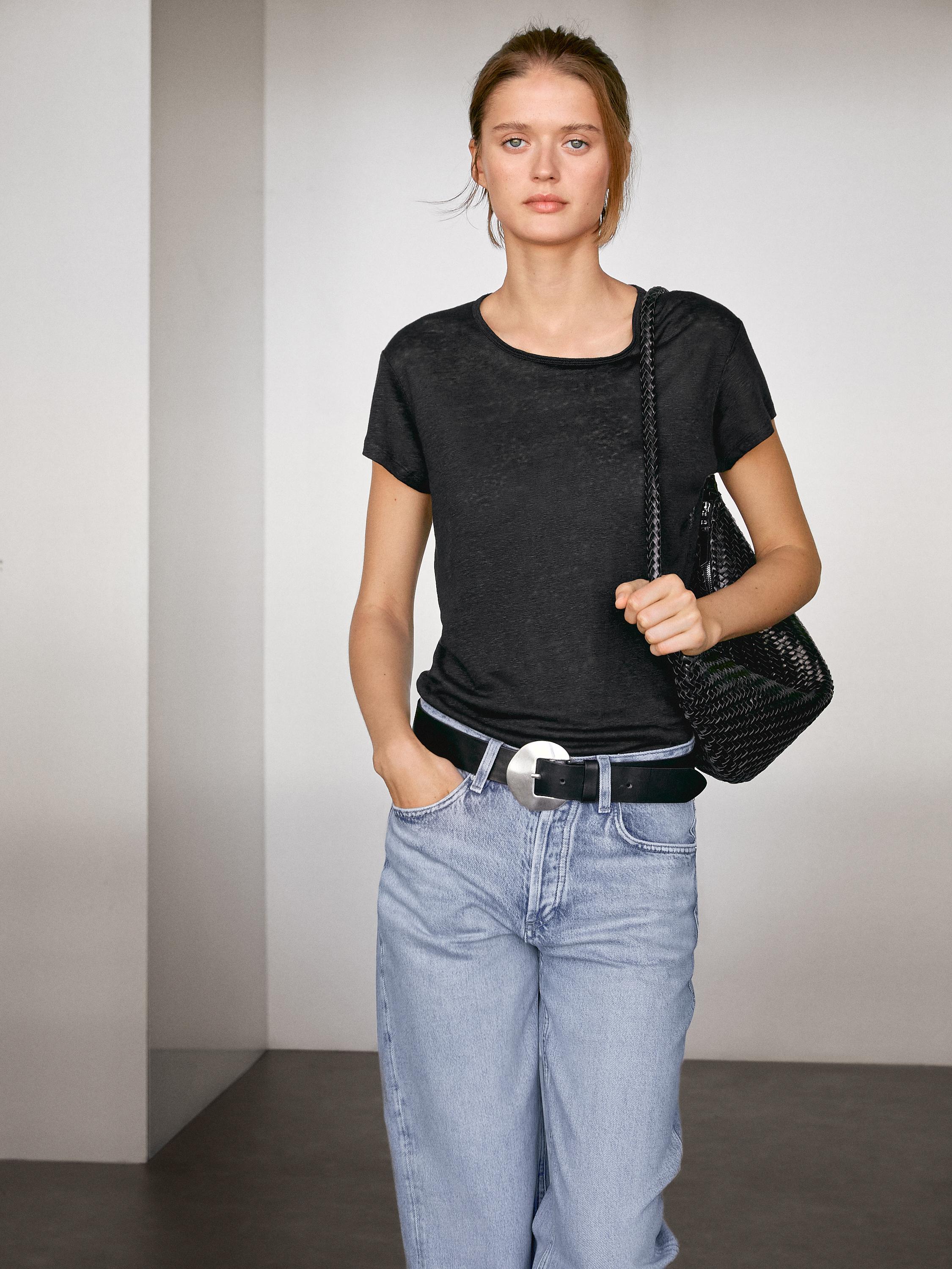 100% linen short sleeve T-shirt