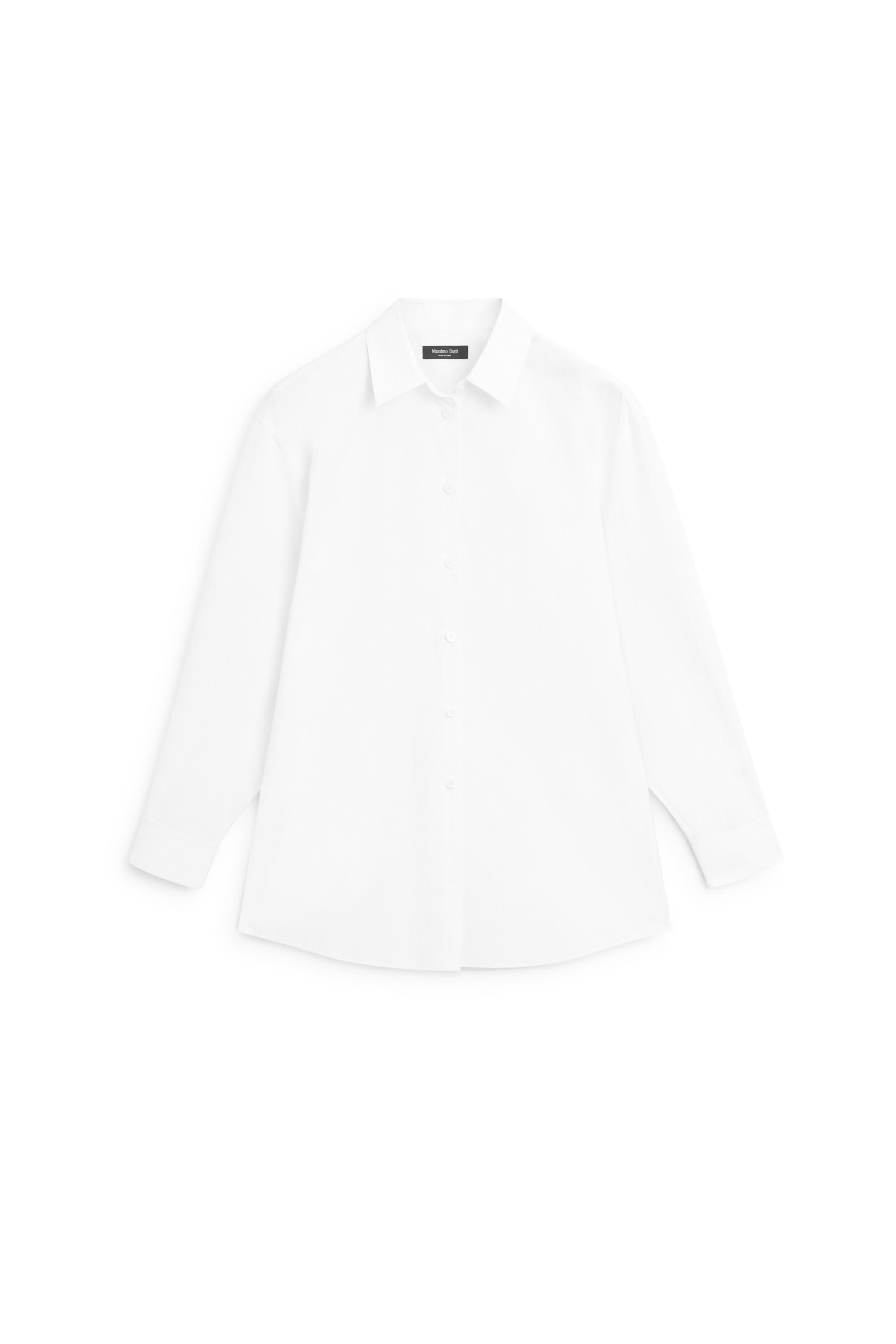 100% cotton poplin shirt — WHITE