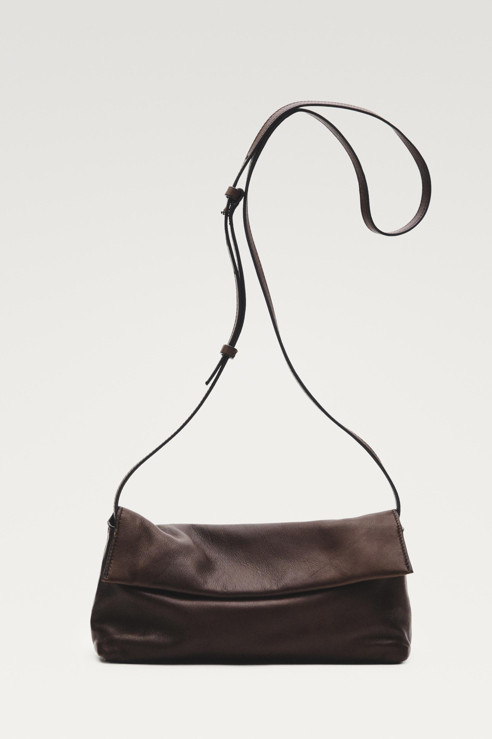 Nappa leather shoulder bag — BROWN