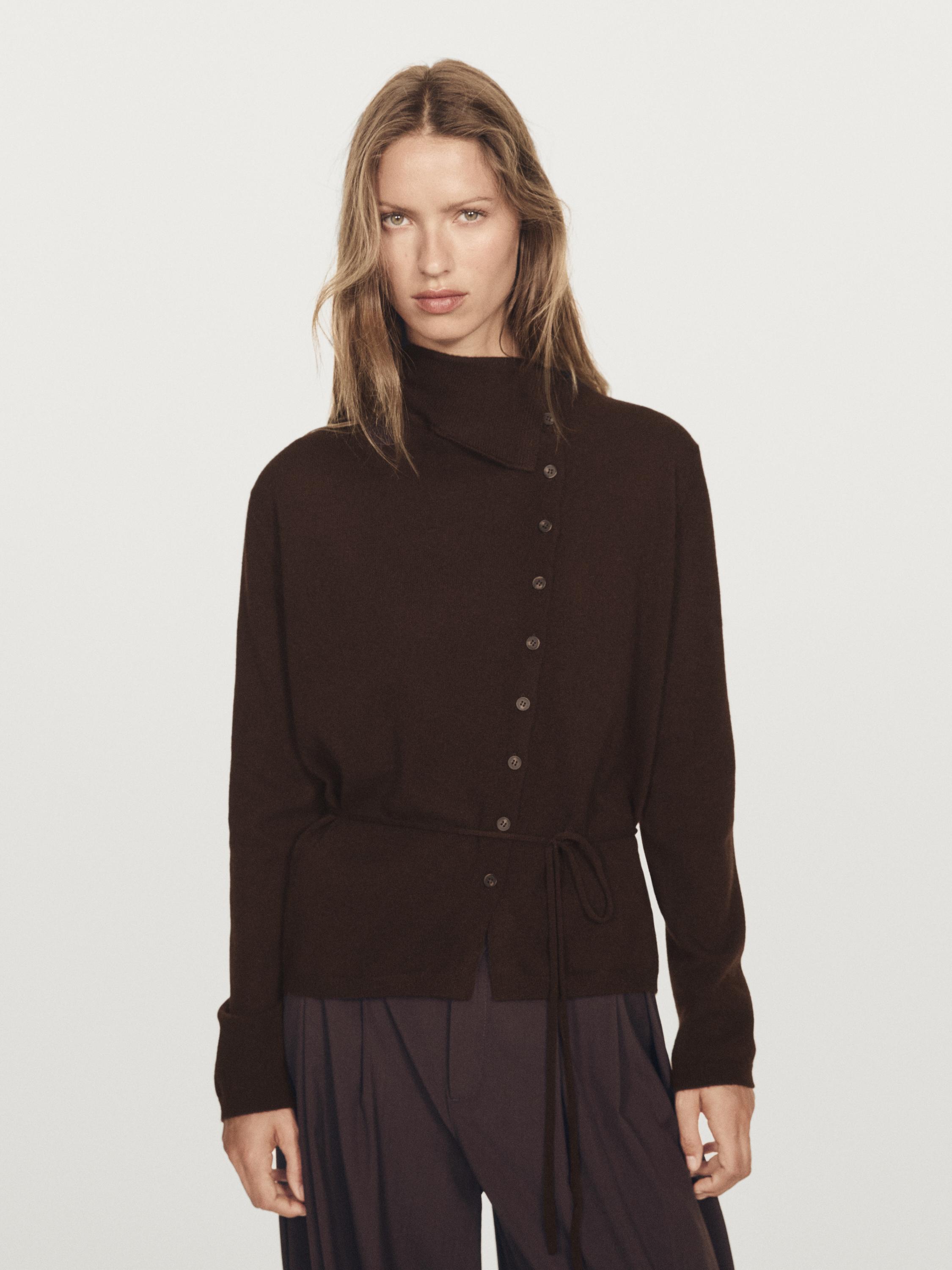 Kardigan od kašmira s visokim ovratnikom