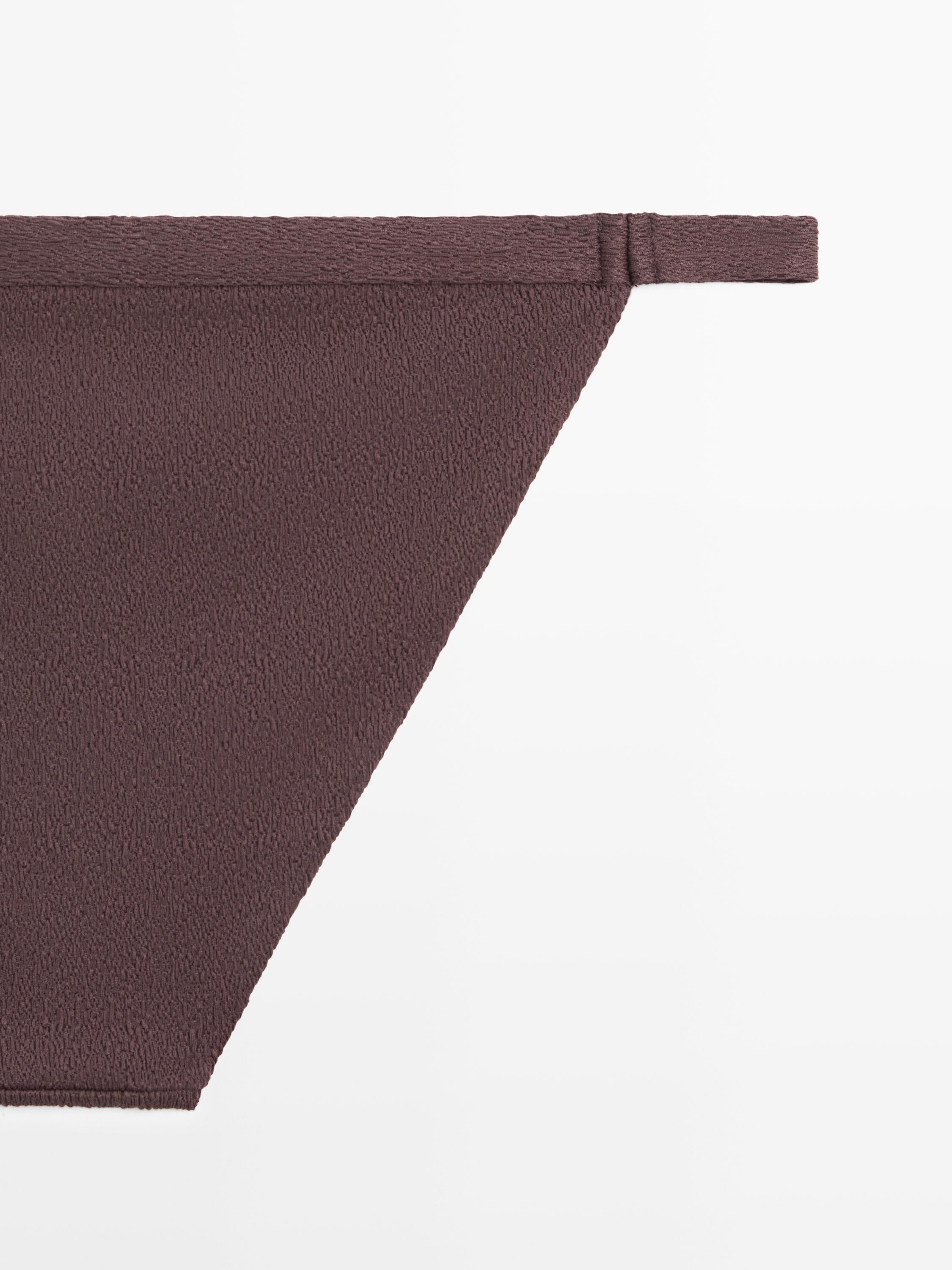 Textured bikini bottoms — BROWN