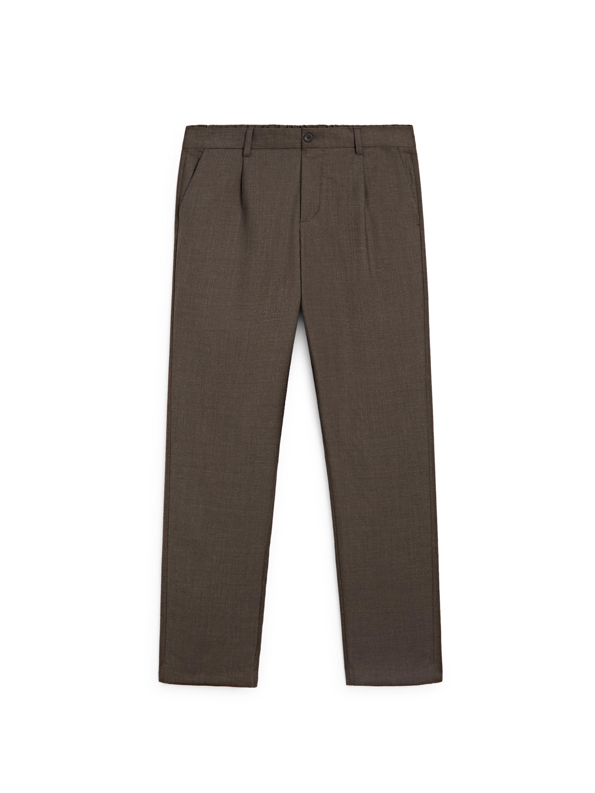 Darted wool trousers — BROWN