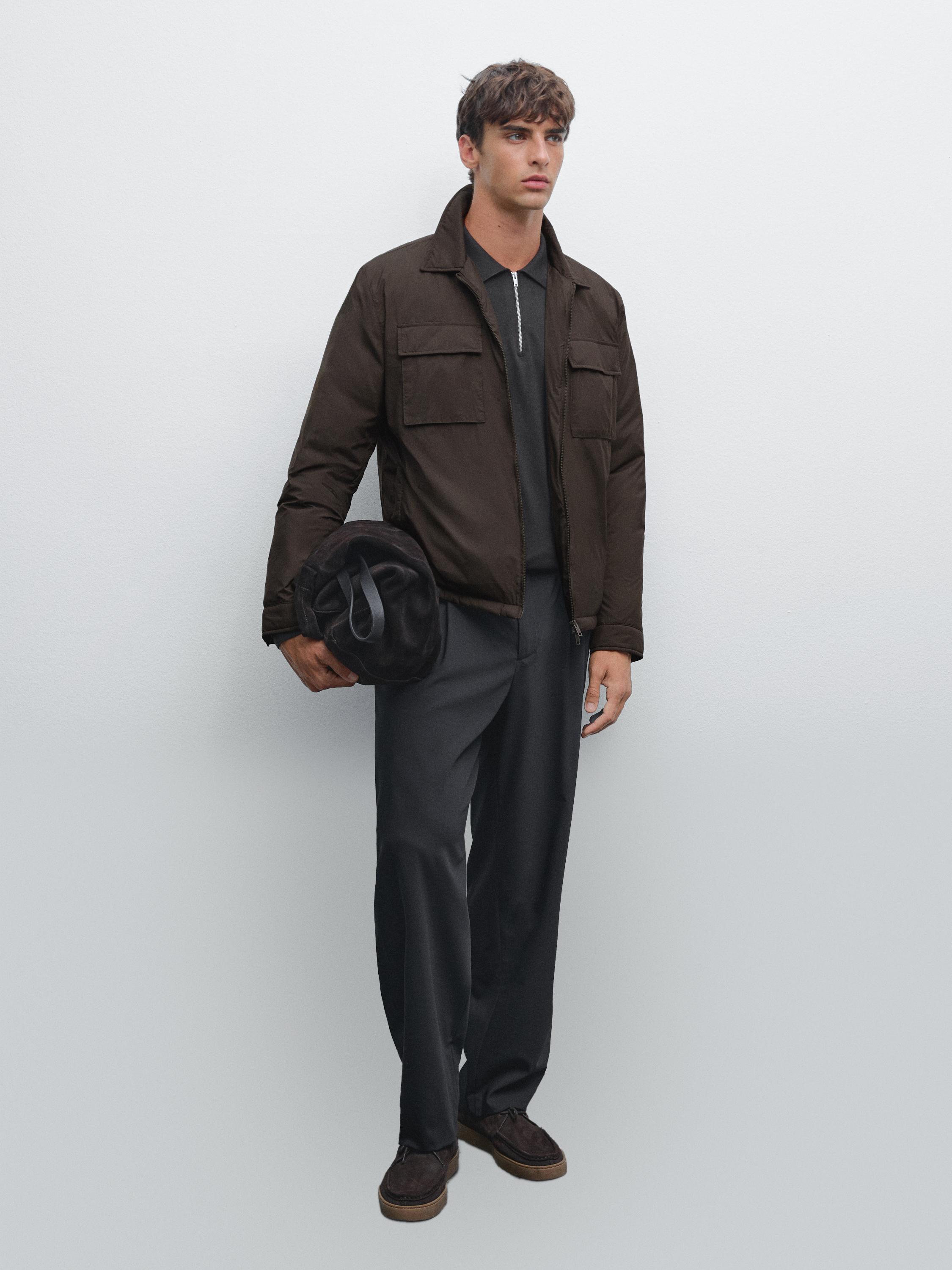 Water-repellent ultra lightweight down blend jacket