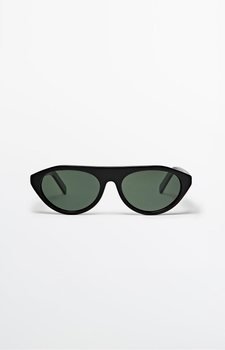 Oval sunglasses — BLACK