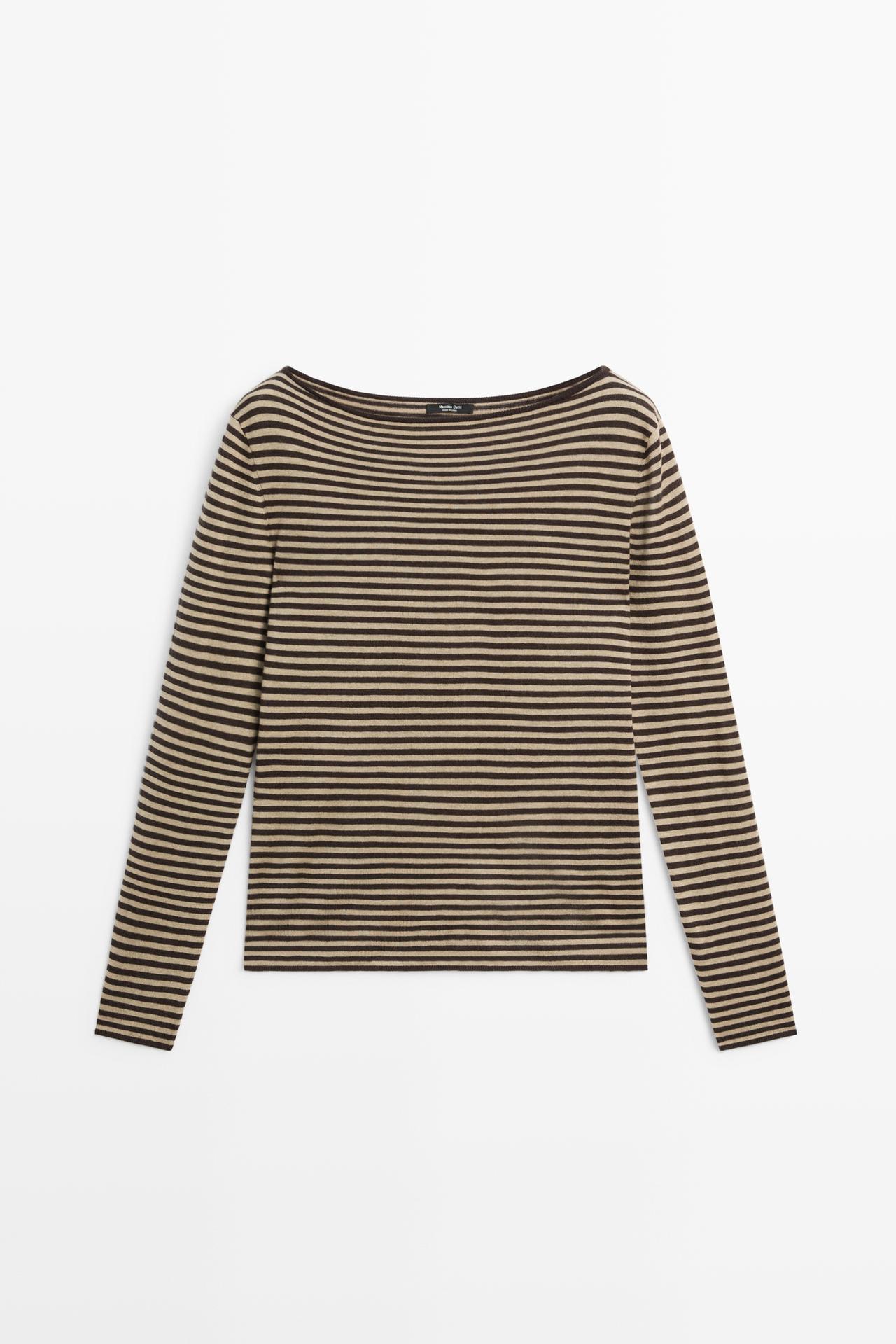 Striped wool-blend knit sweater — Washed
