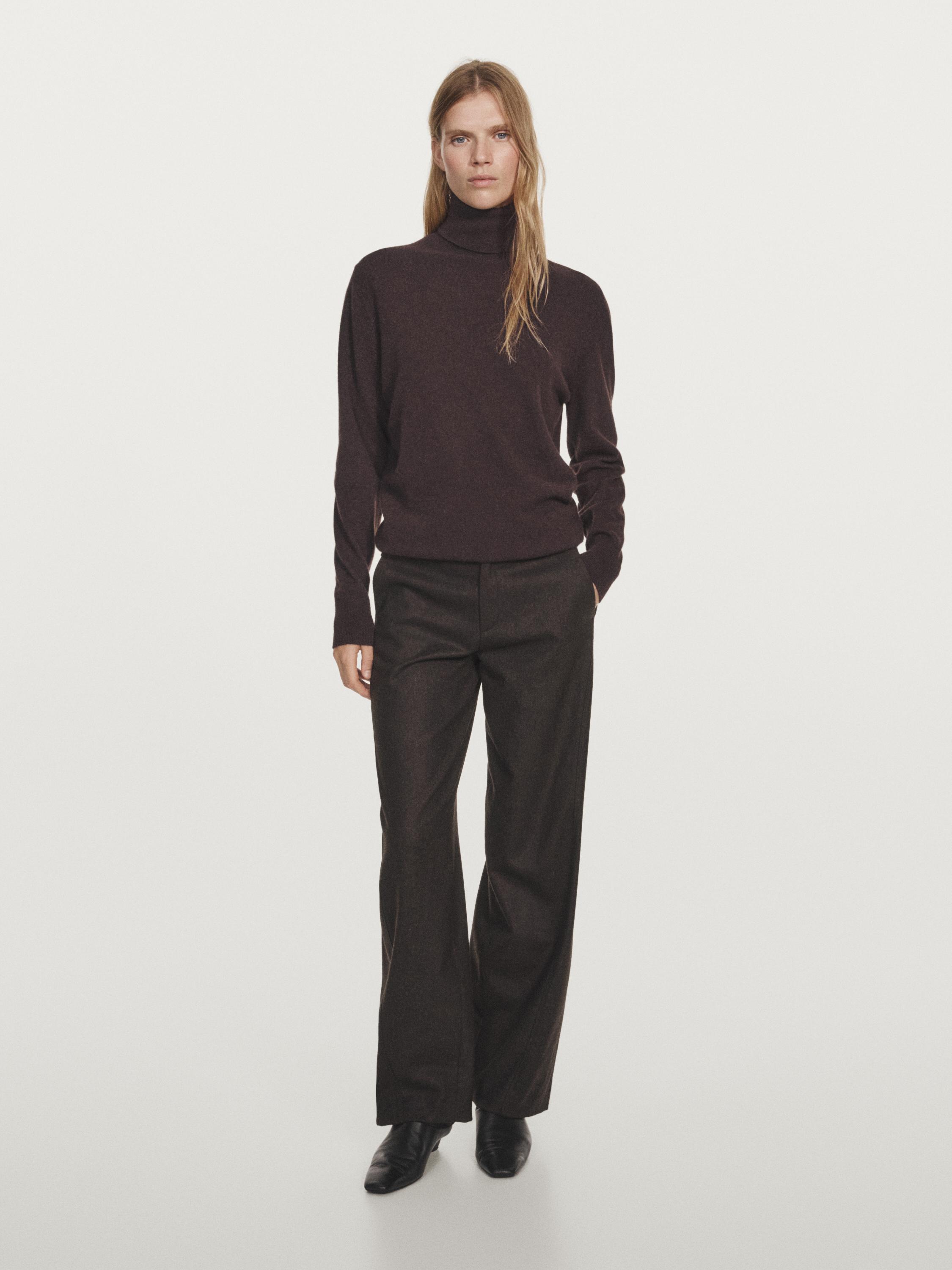 Wool blend flannel trousers