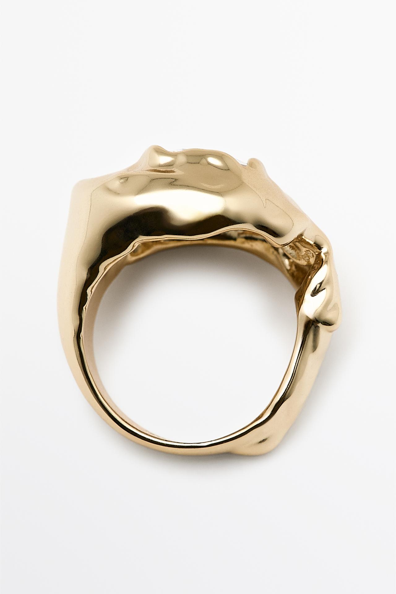 Melted effect shimmery ring — GOLDEN