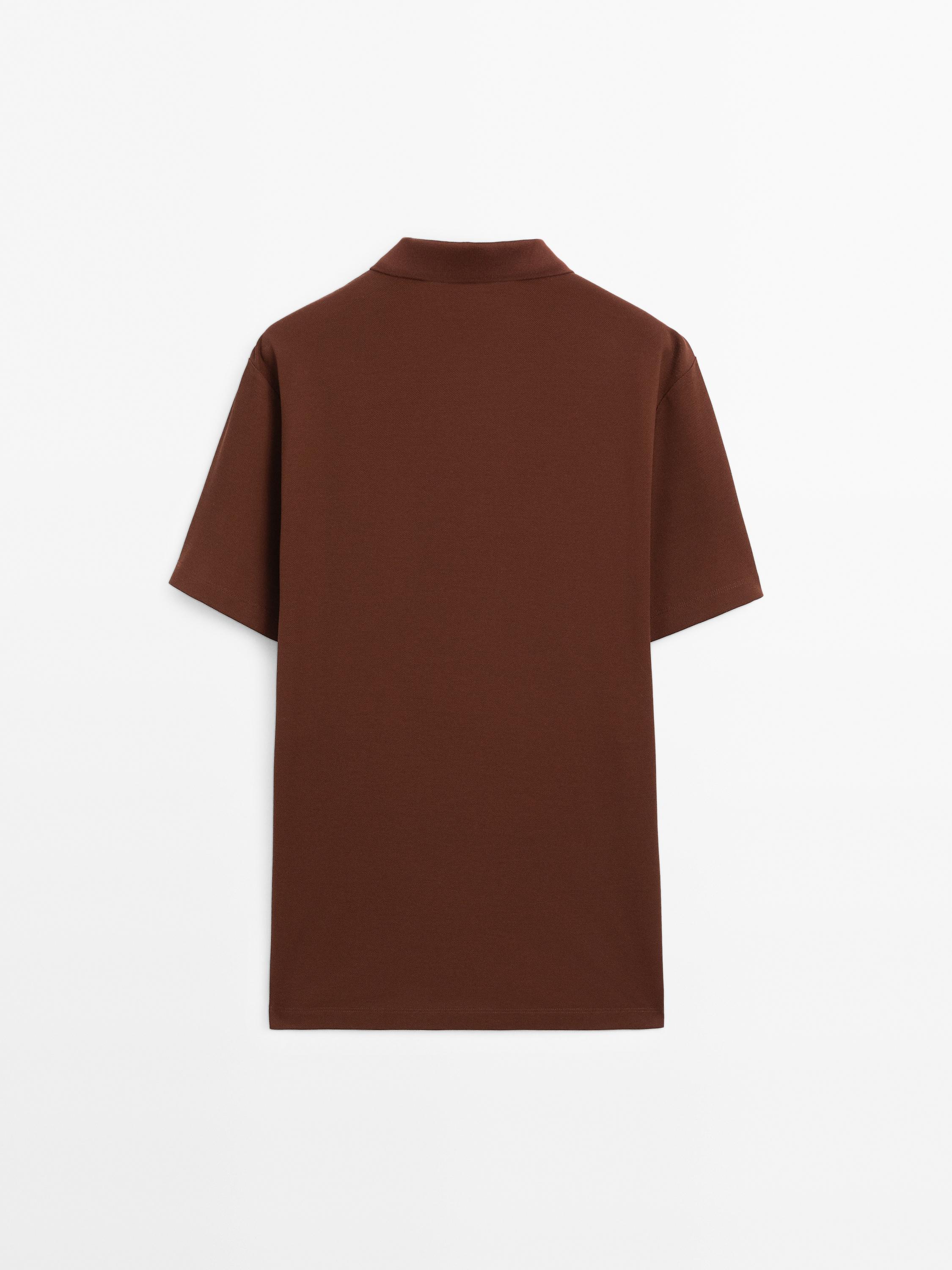 100% cotton polo shirt with micro textured weave