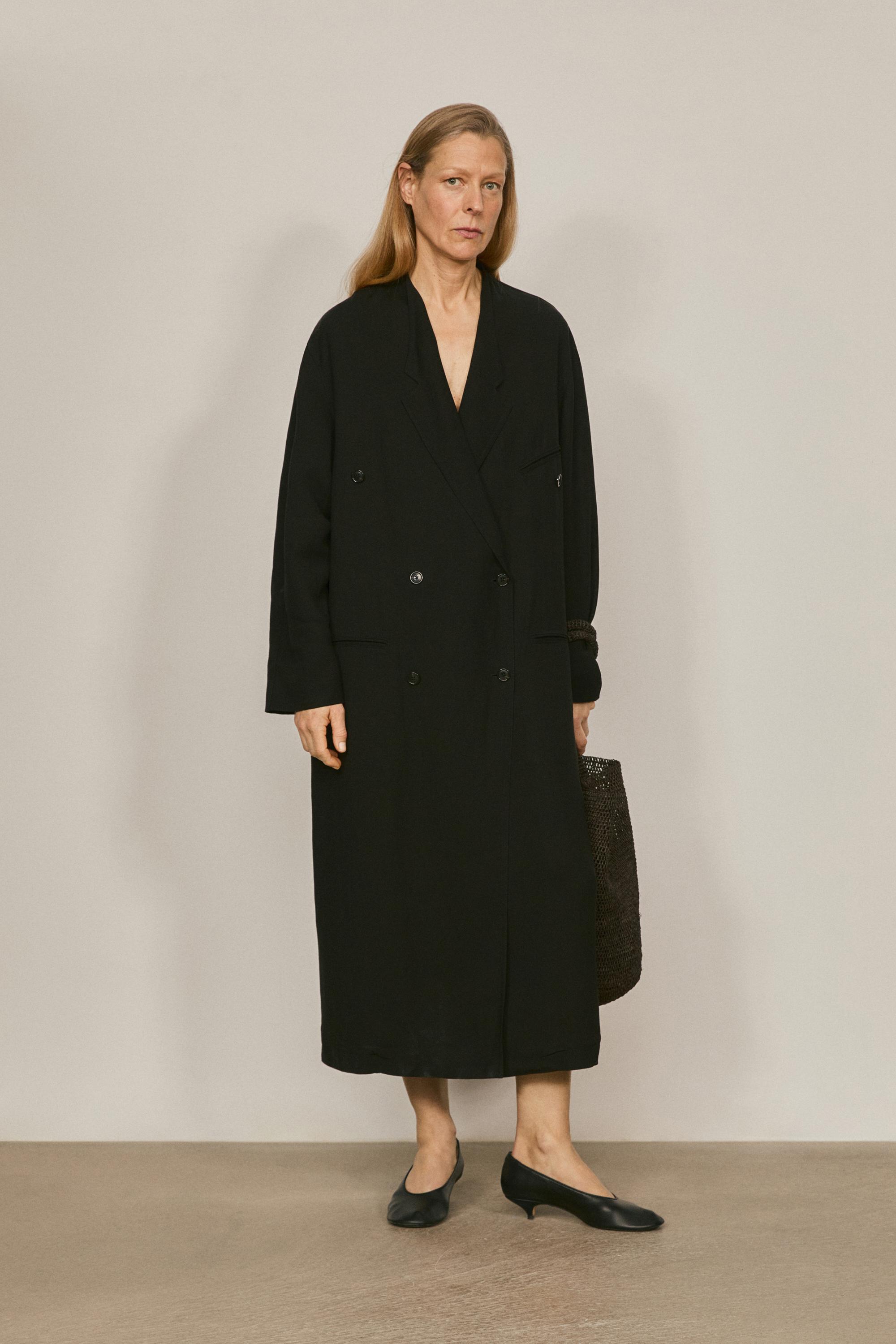 Long double-breasted trench coat - LIMITED EDITION — BLACK