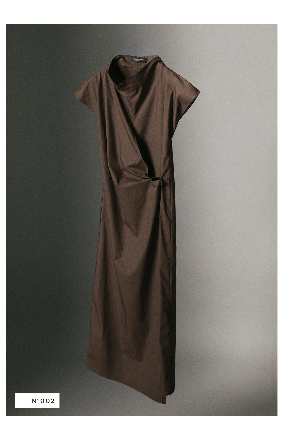 100% cotton poplin draped dress