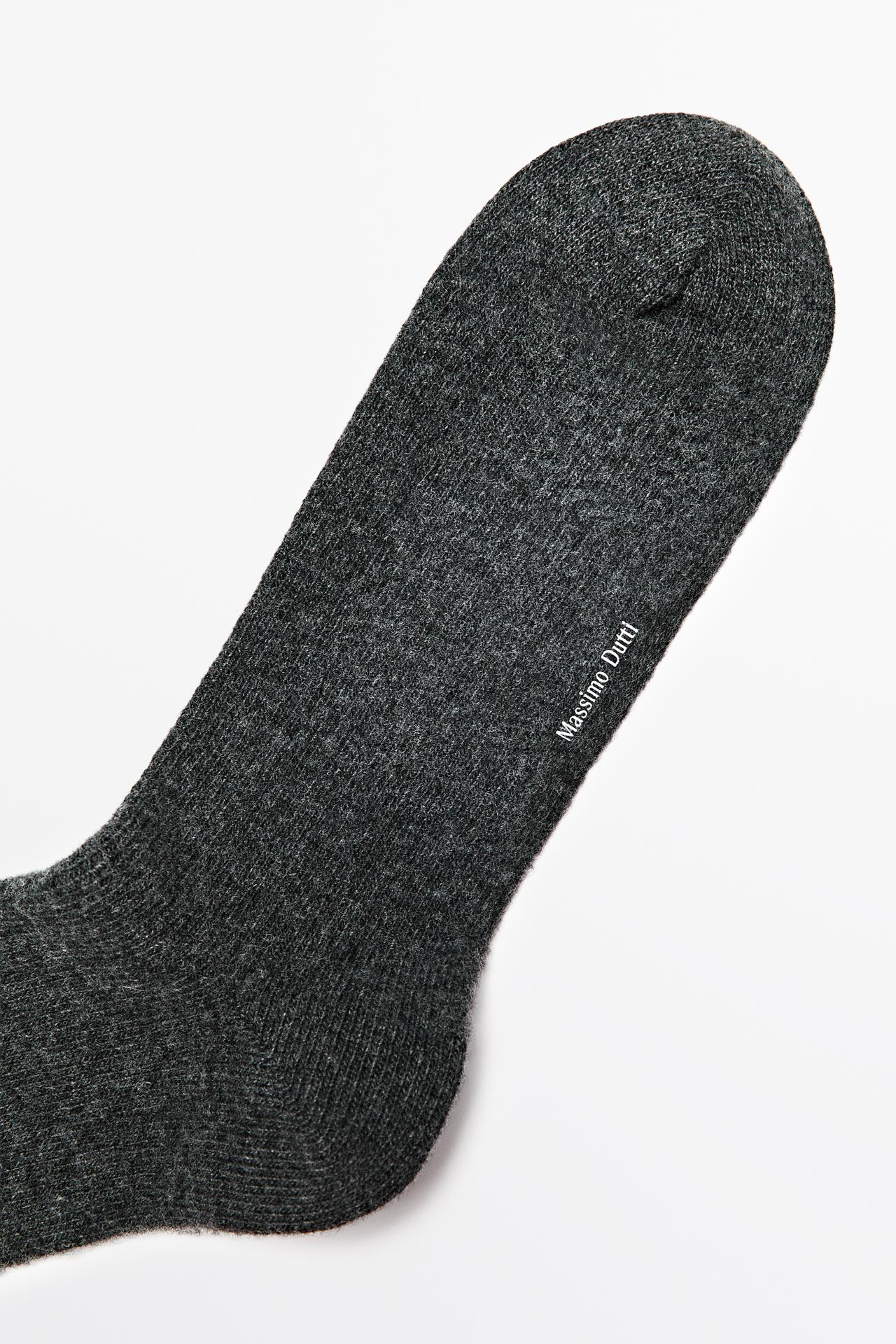 Plain knit wool socks — CHARCOAL