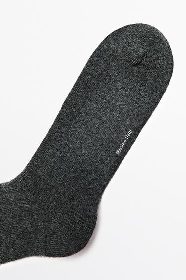 Plain knit wool socks — CHARCOAL 3