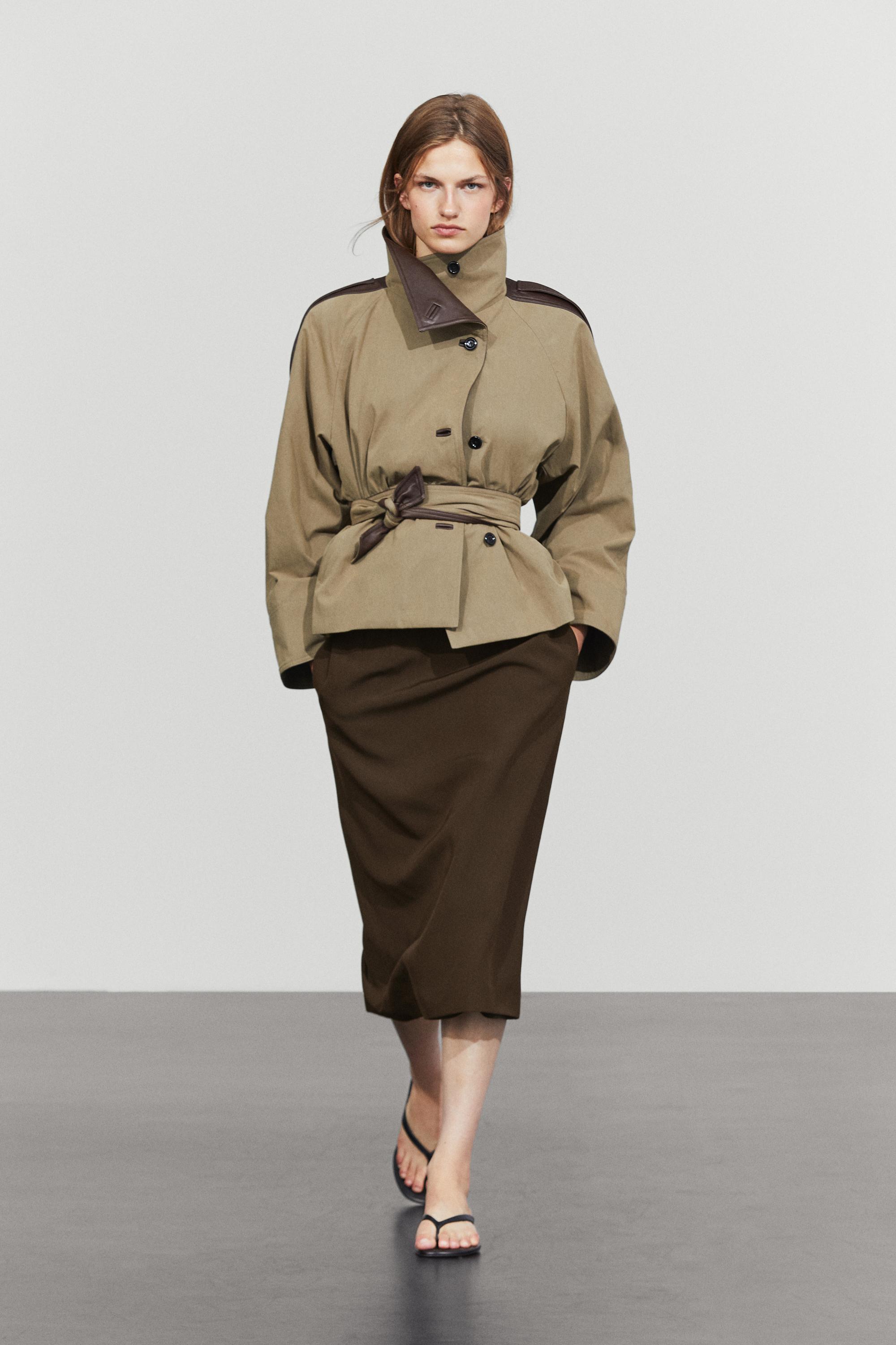 Gonna Midi Dritta Misto Lana - Marrone - 34 (It 38) - Massimo Dutti - Female-image