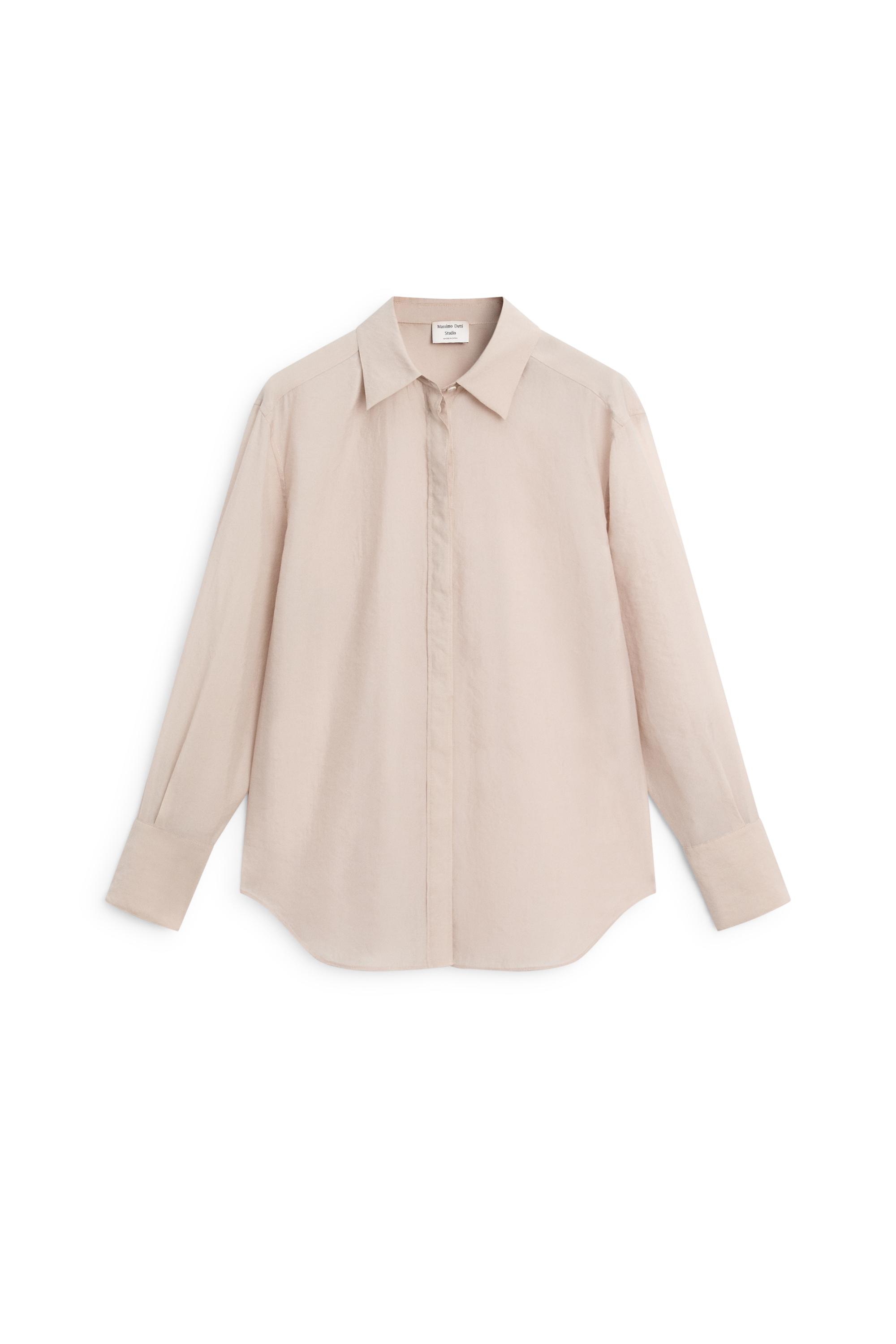 Semi-sheer flowing shirt - STUDIO — Pink