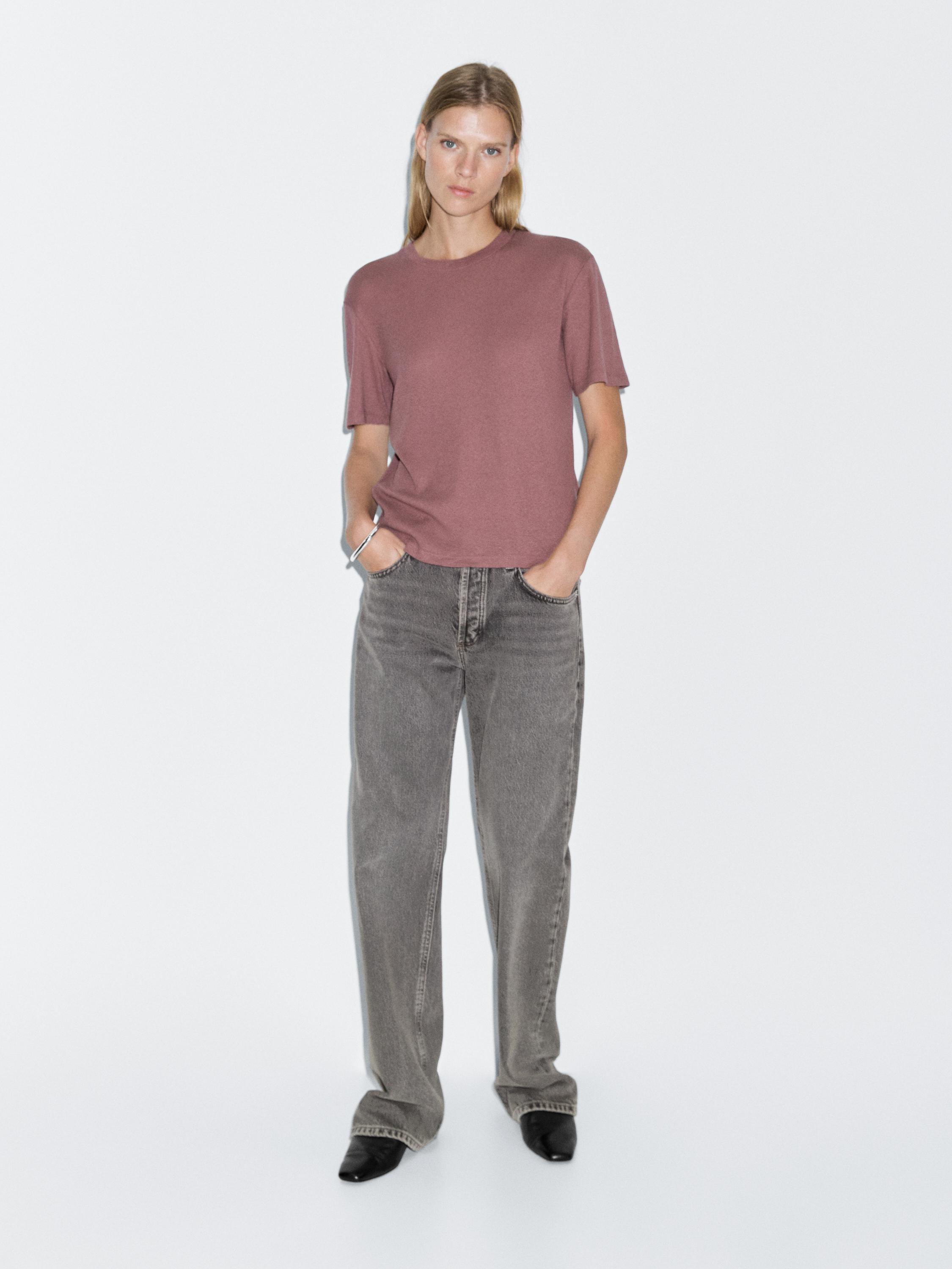 Majica iz bombažne mešanice s kratkimi rokavi