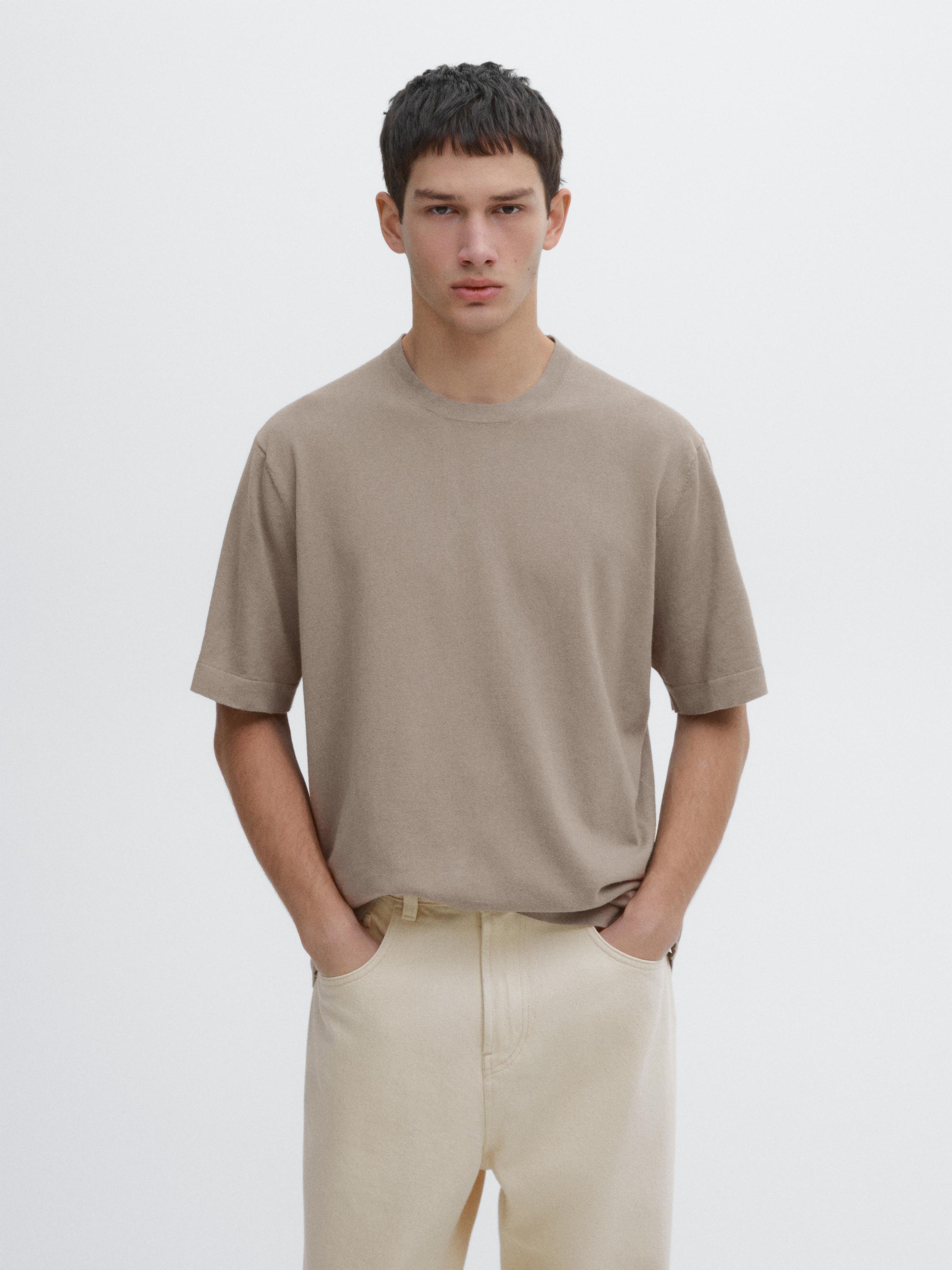 Jersey punto manga corta mezcla algodón