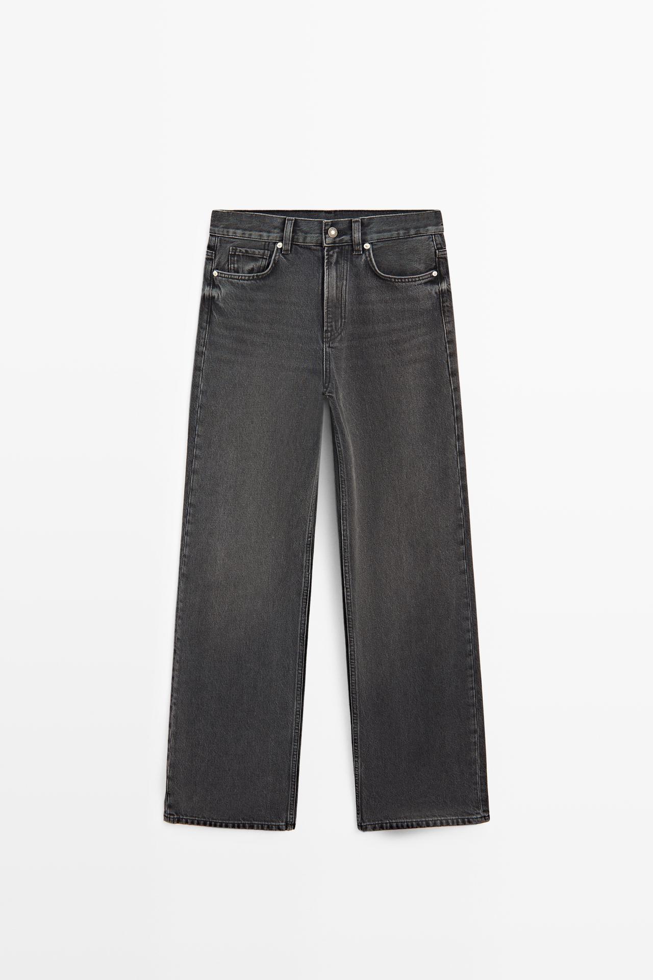 High-waist wide-leg jeans — GREY