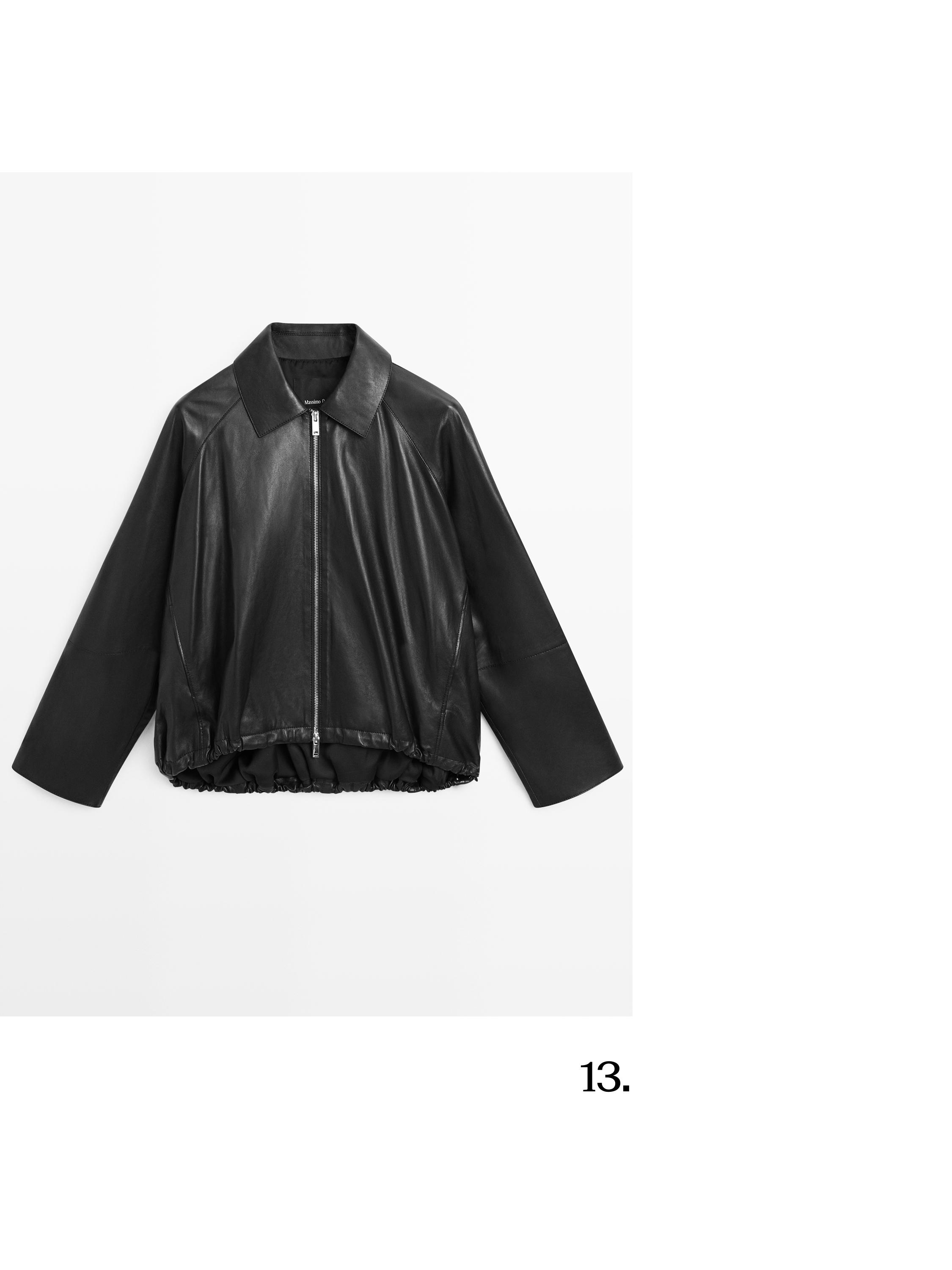 Oversize nappa leather jacket · Чорний · Bomberâ Jacket | Massimo