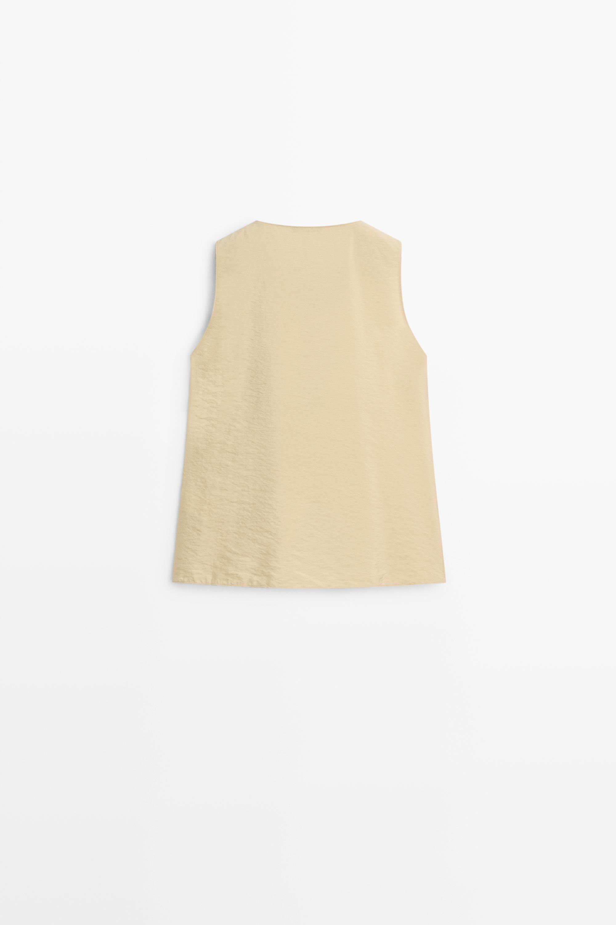 Massimo Dutti Drape detaylı dökümlü üst görsel 6