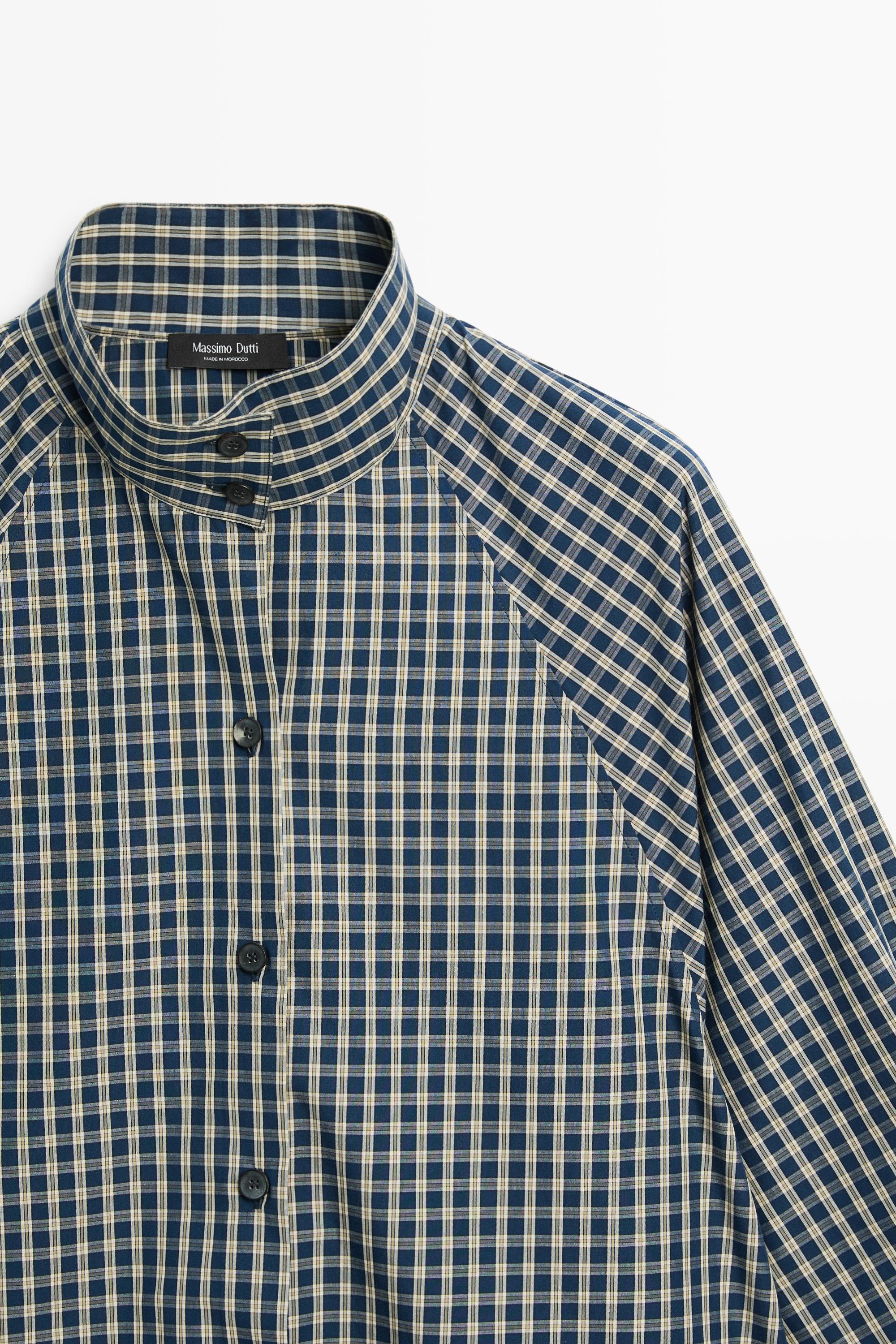 100% cotton check shirt — BLUE