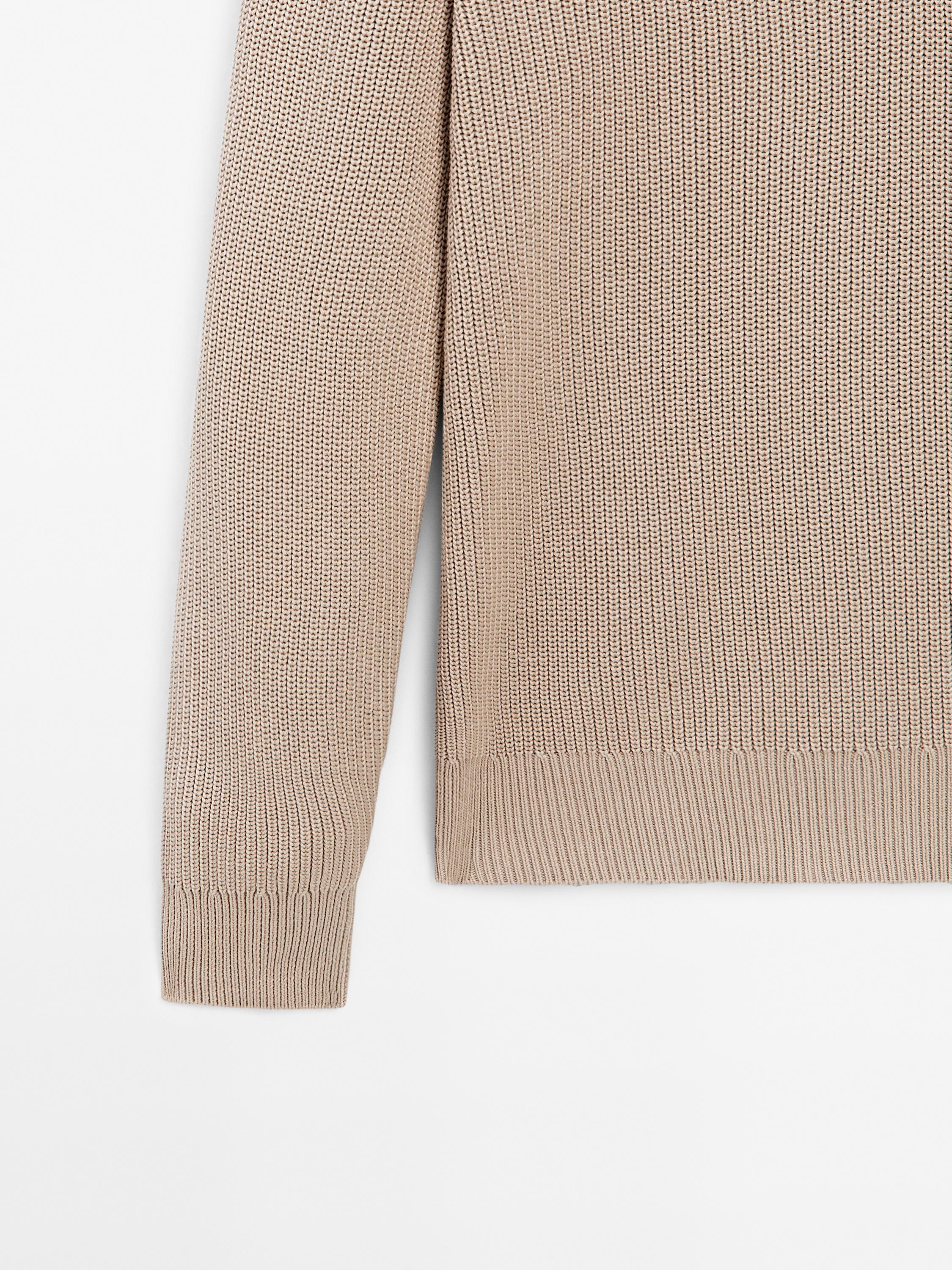 100% cotton ribbed knit sweater