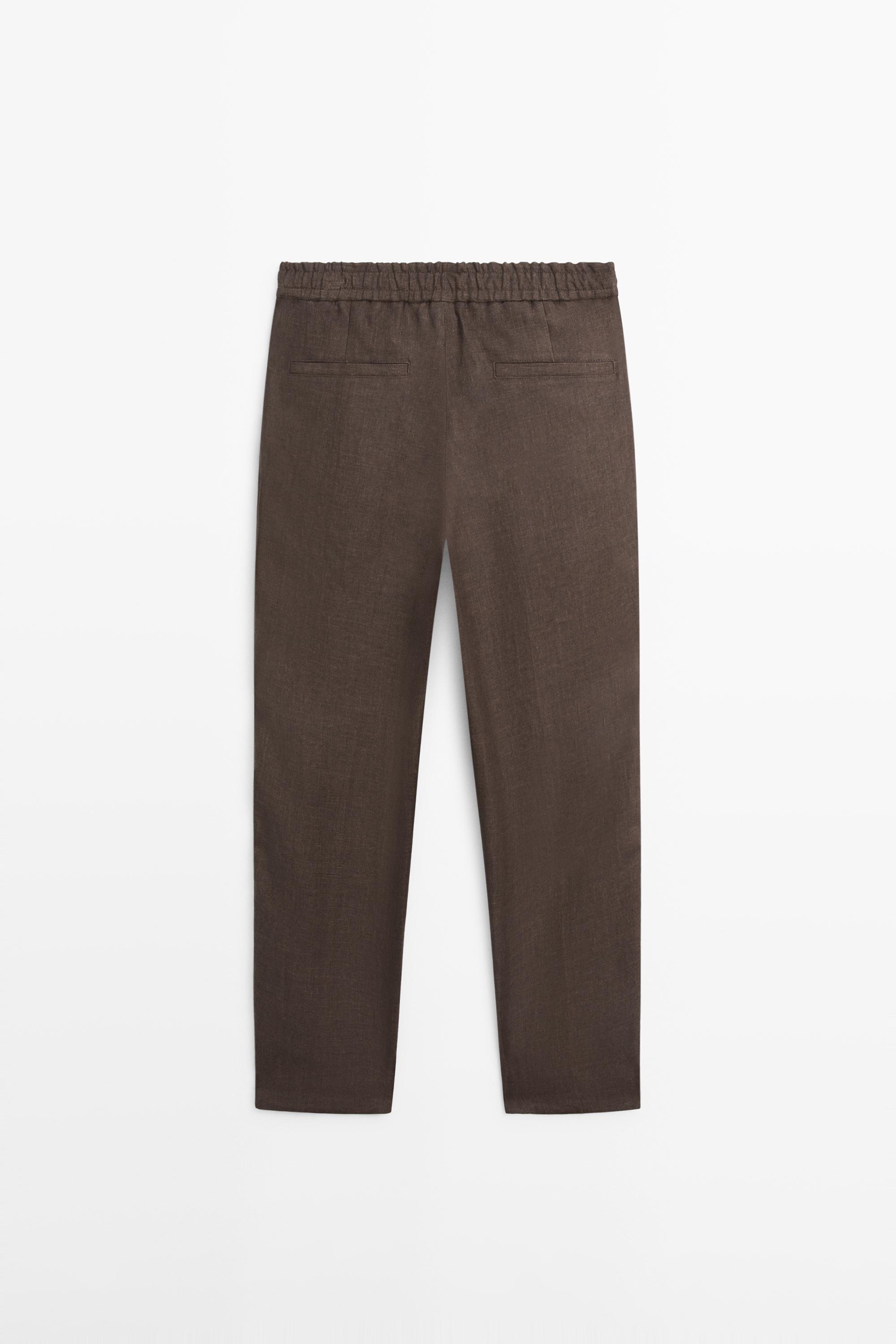 Faded total look linen trousers — OCHRE