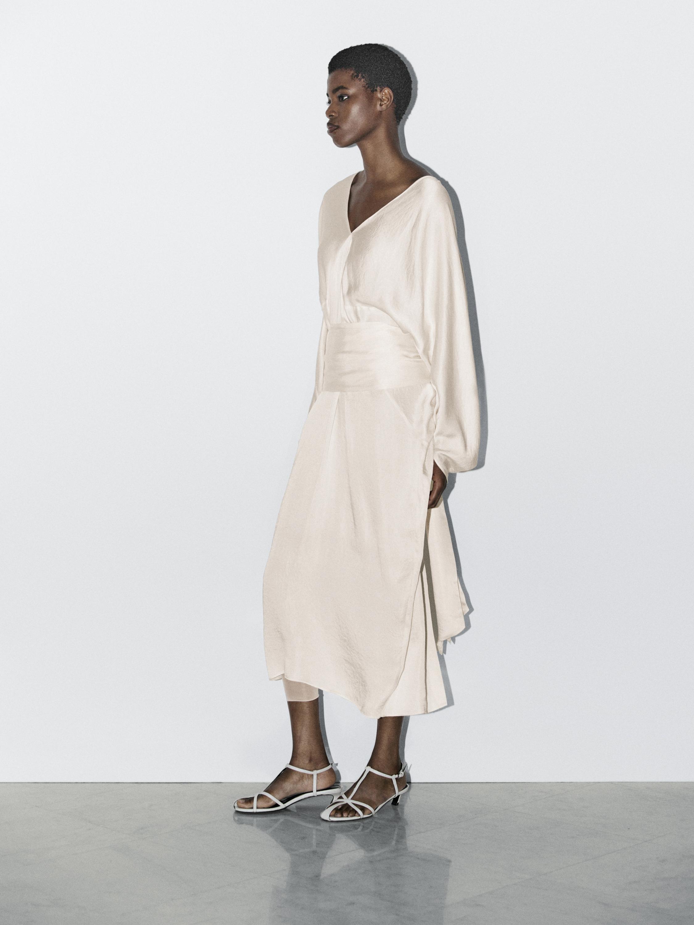 Flowing satin kimono dress - STUDIO
