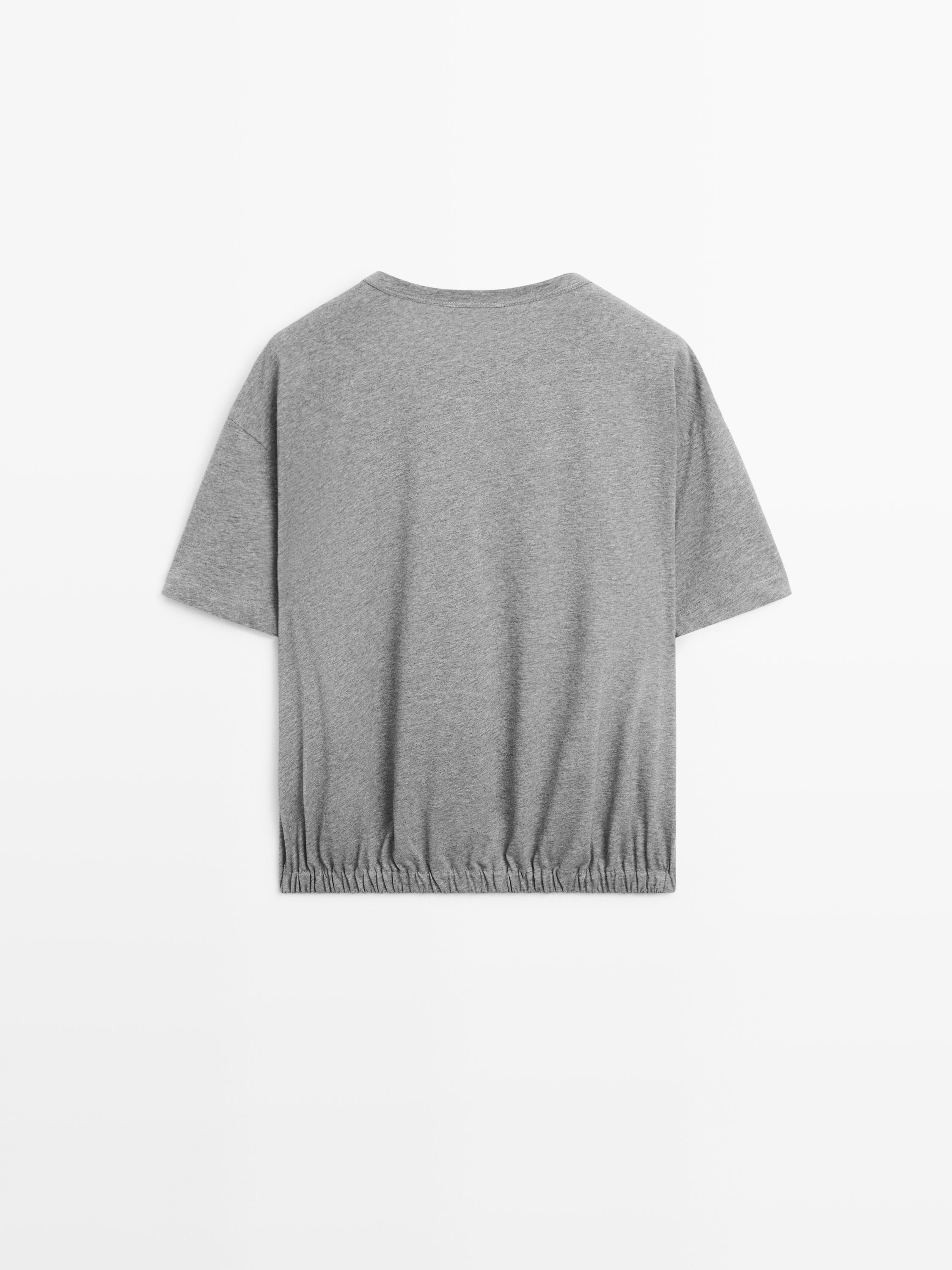 Kısa kollu pamuklu balon t-shirt