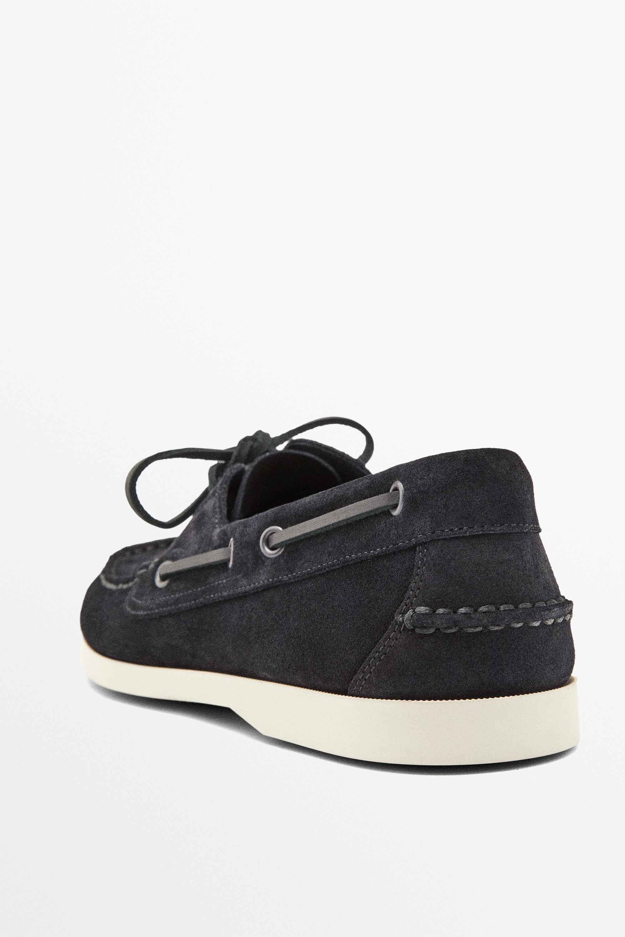 Leather deck shoes — Dark blue