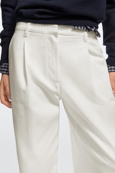 Low-rise pleated wide-leg pants — Off white 8