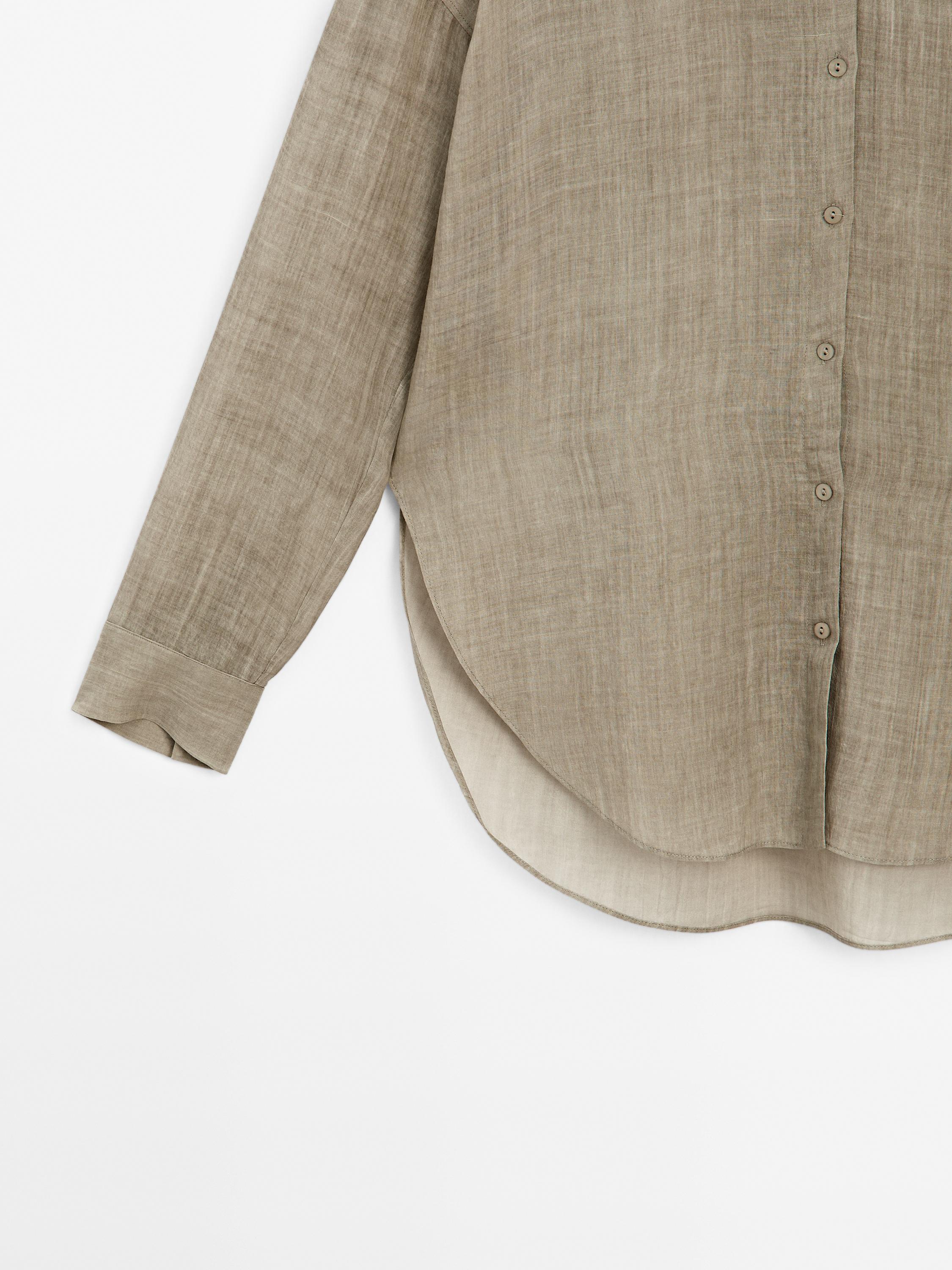 Flowing maltinto ramie blend shirt
