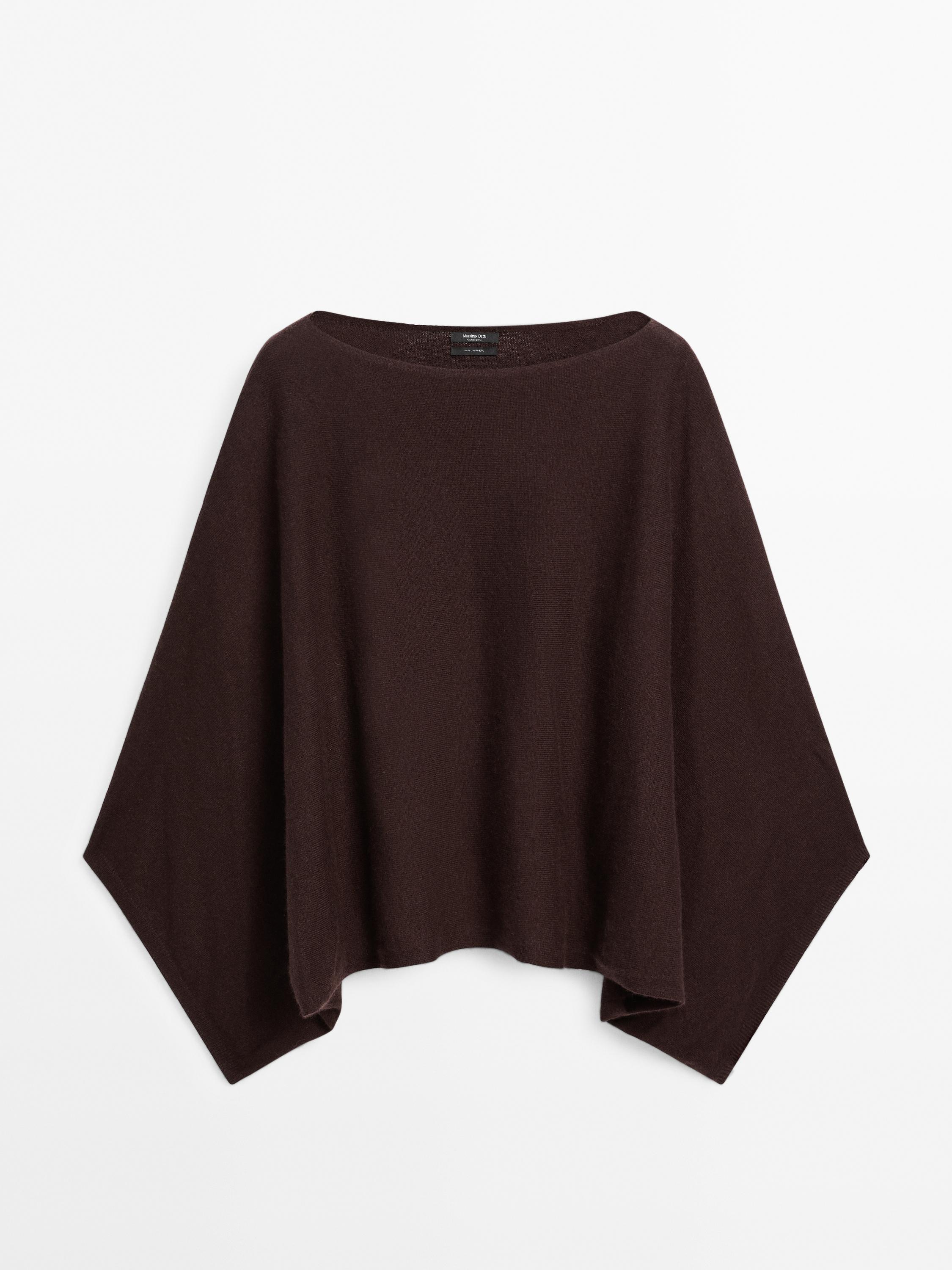 Kurzes Strickcape aus 100 % Kaschmir
