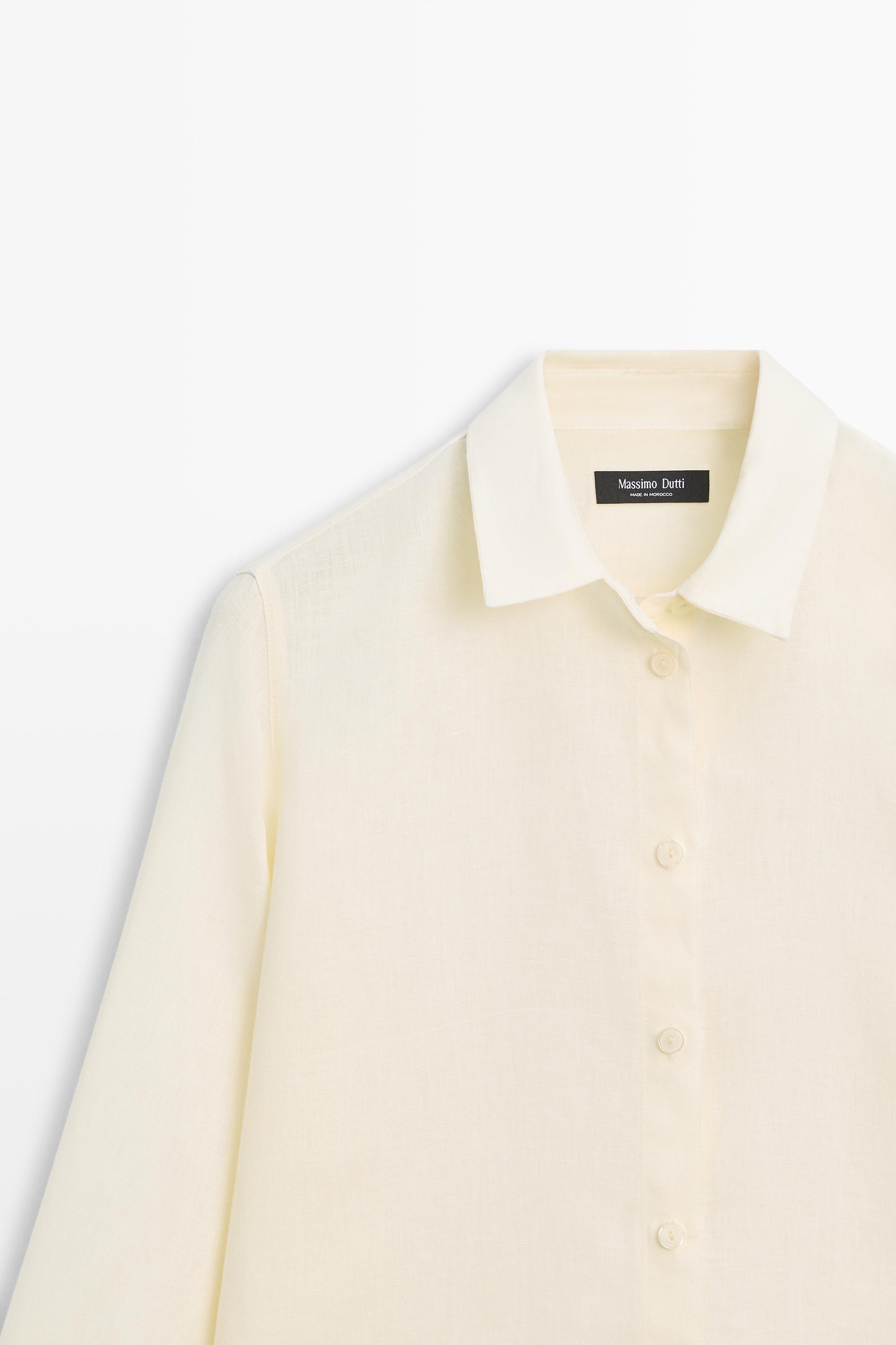 Flowing 100% linen shirt — YELLOW