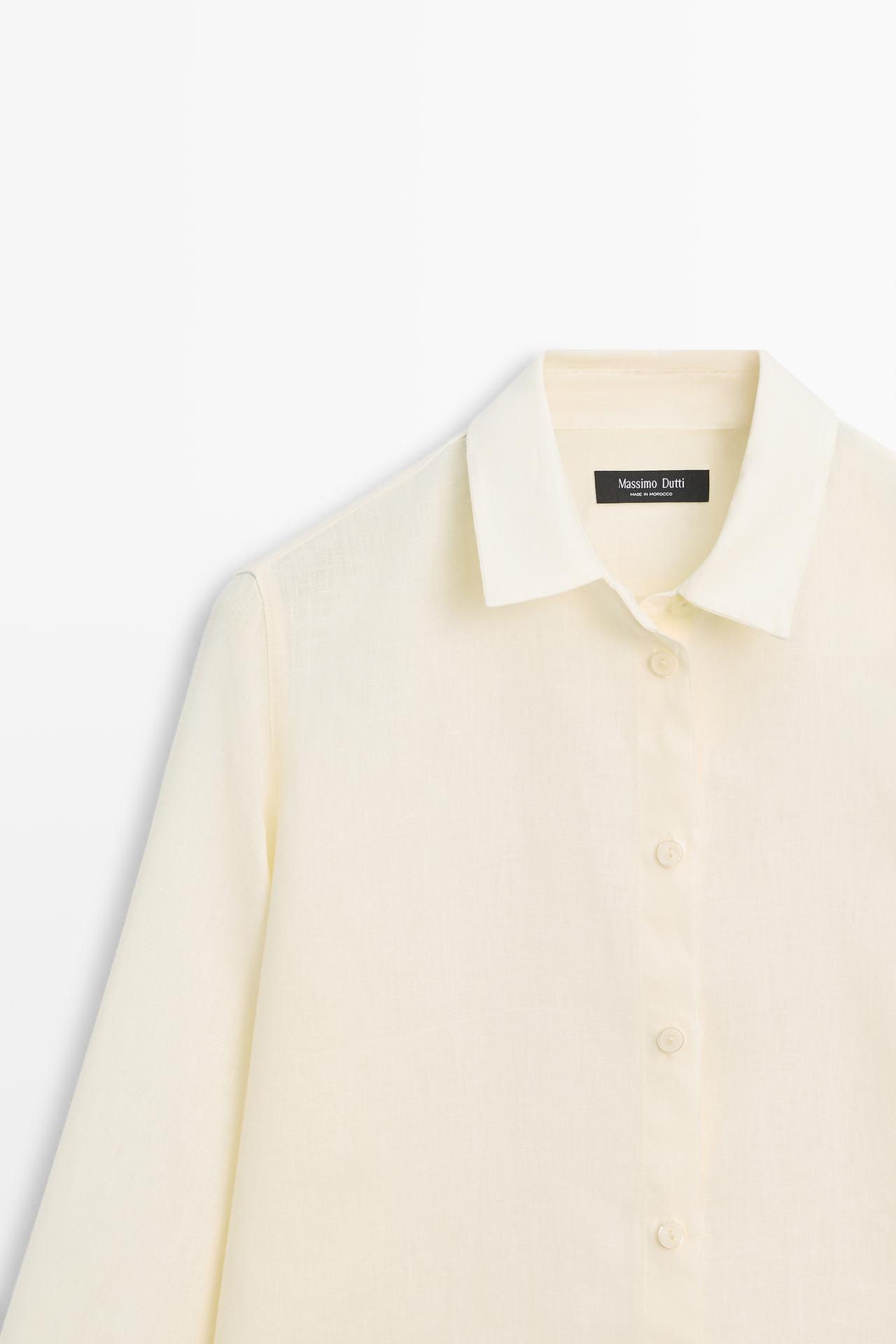 Flowing 100% linen shirt — YELLOW