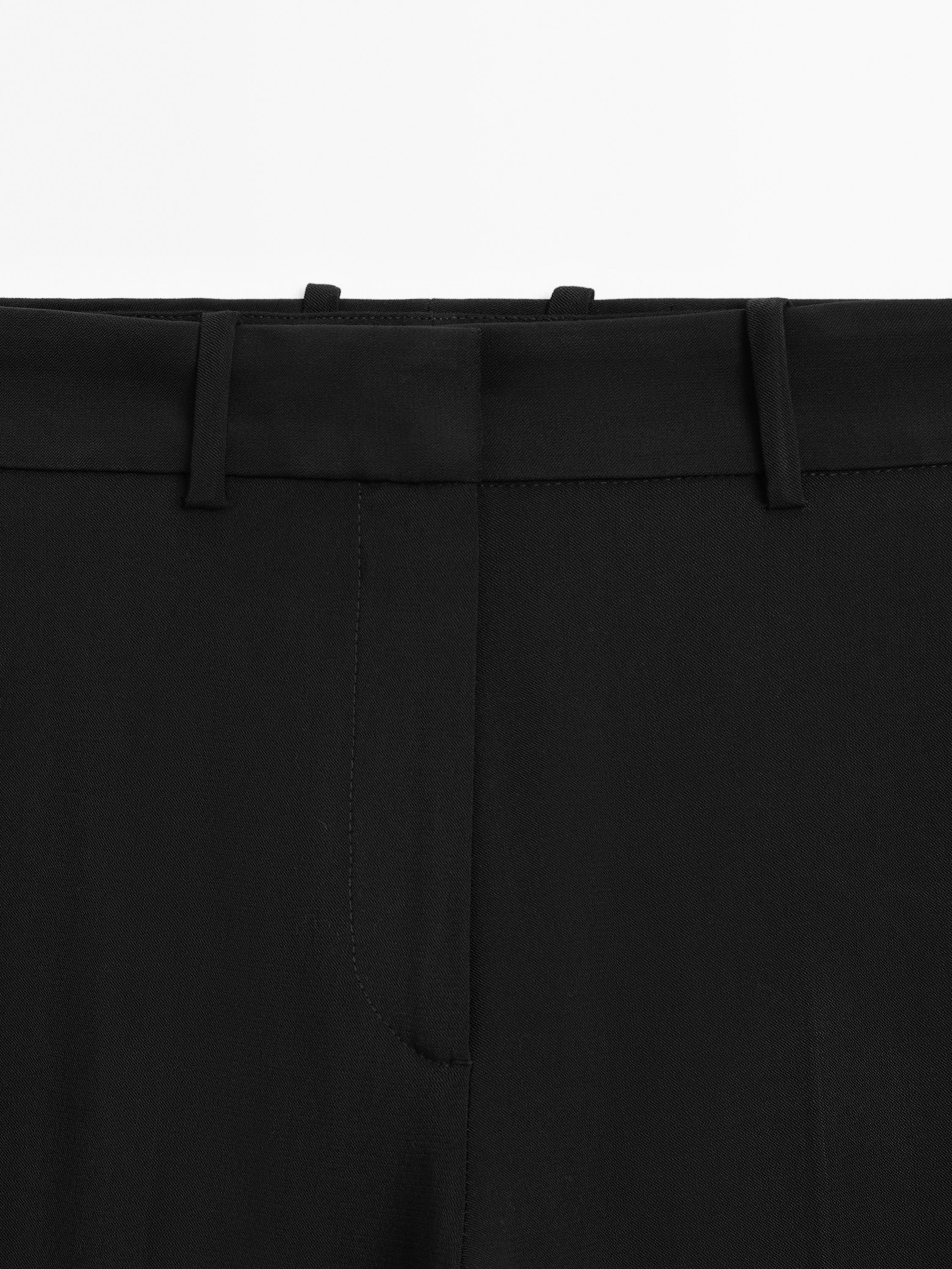 Straight fit trousers with belt loops