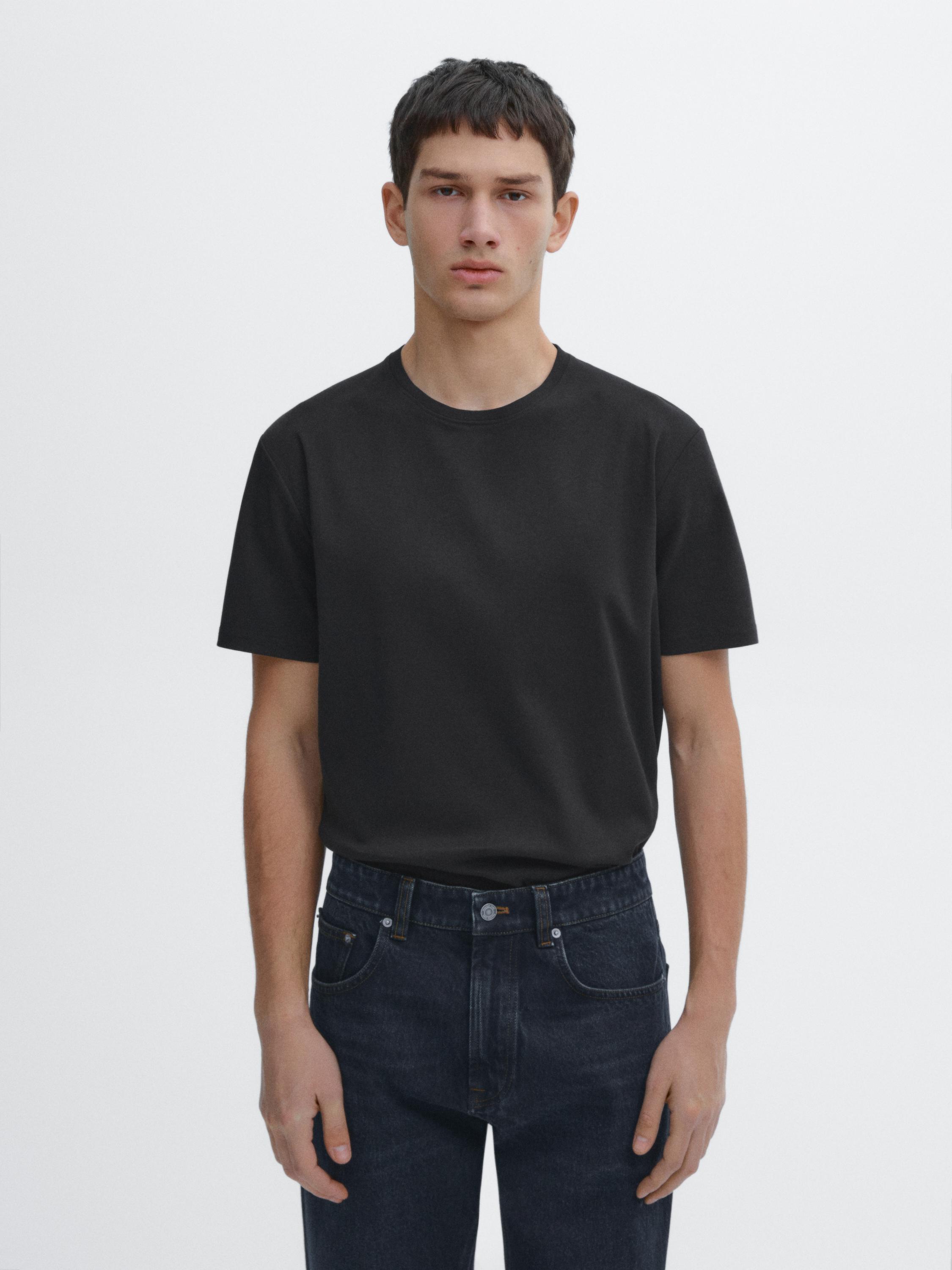 Short sleeve mercerised cotton T-shirt