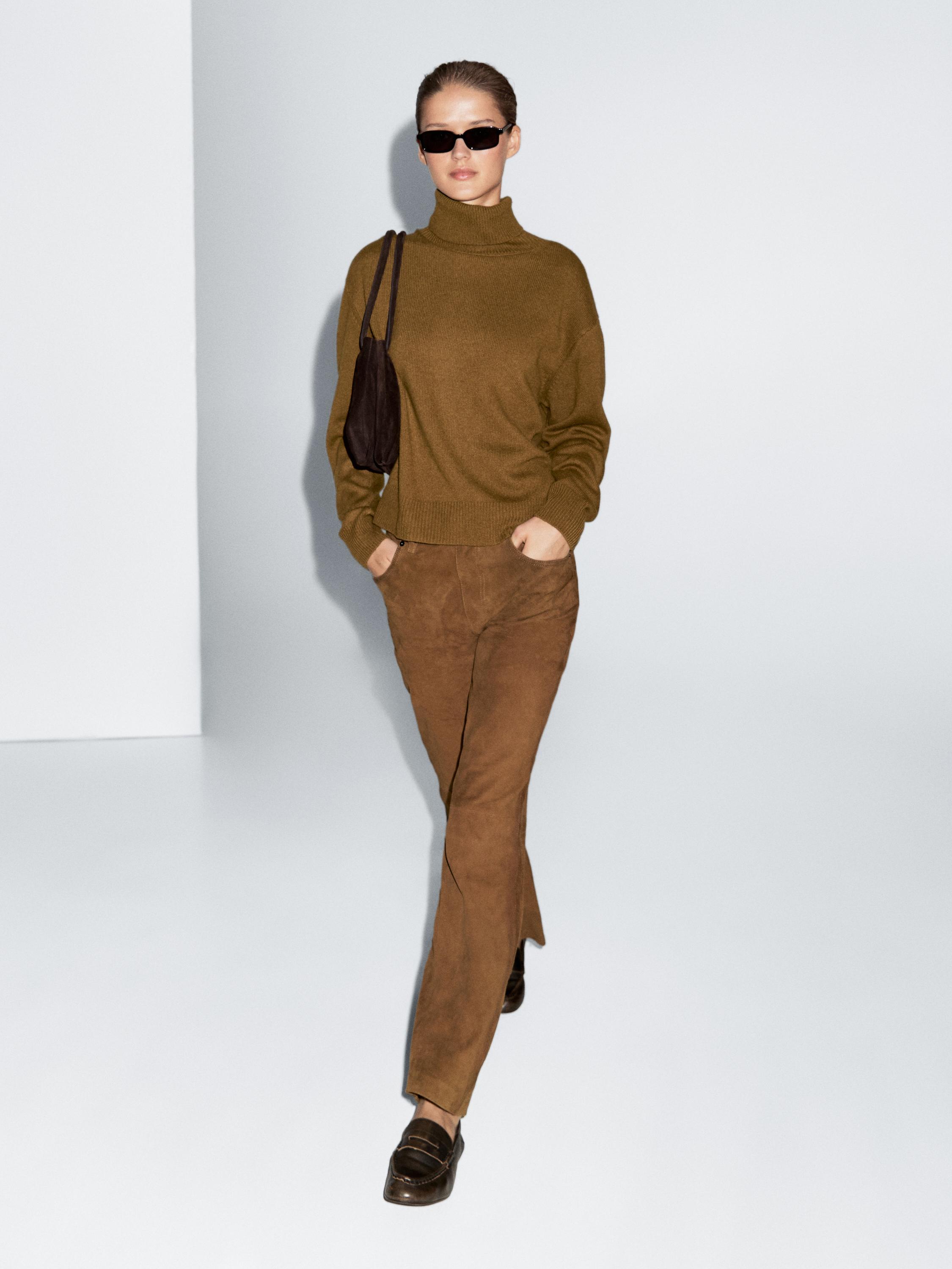 Wool blend high neck sweater