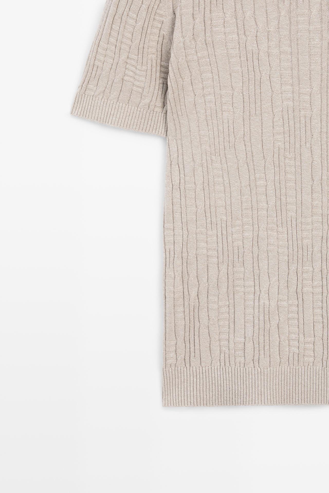 Cotton blend knit sweater — MINK