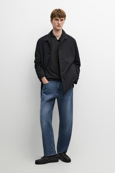 Long collar detail trench coat — DARK NAVY 1