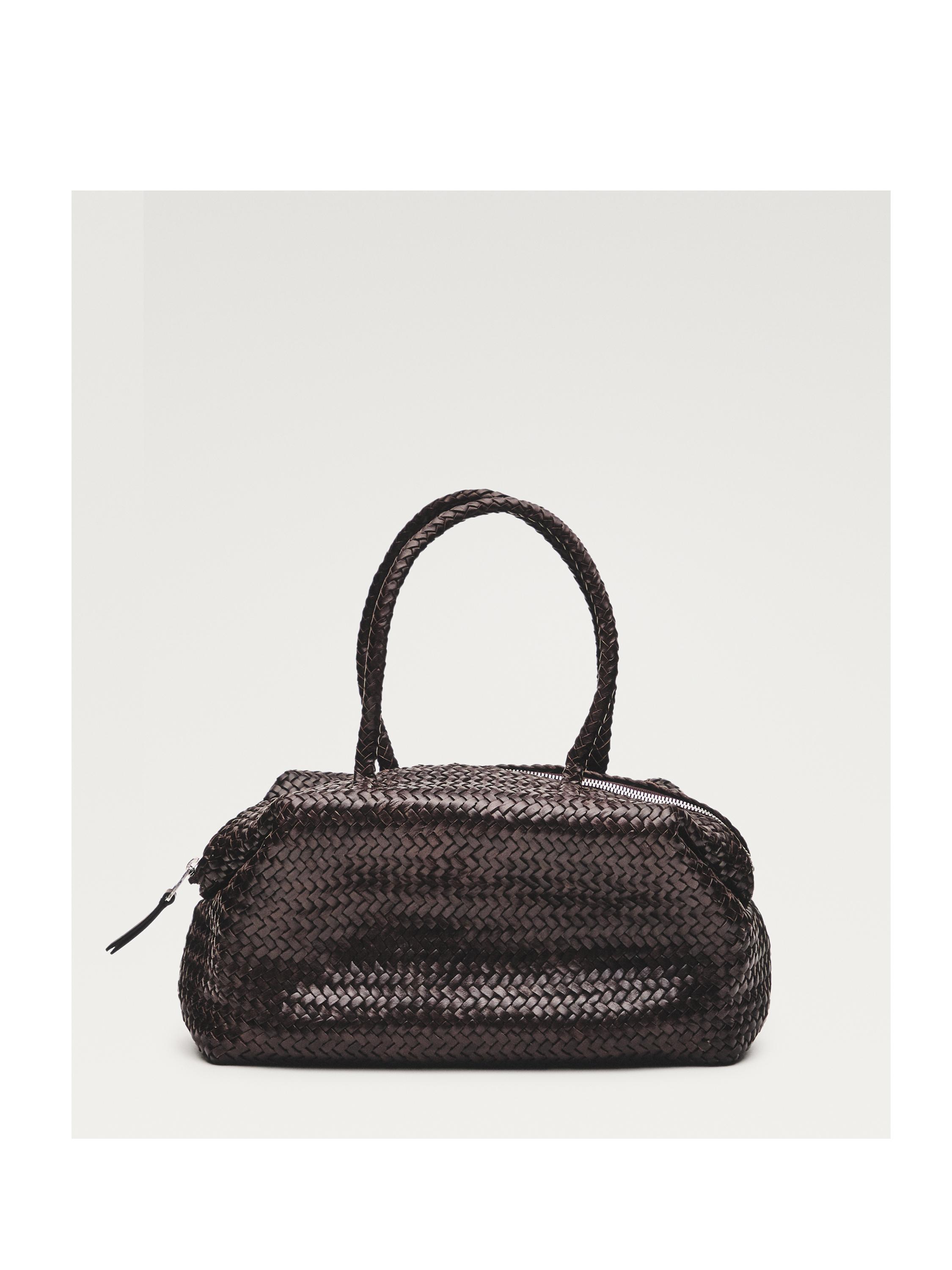 Bolso satchel trenzado piel napa