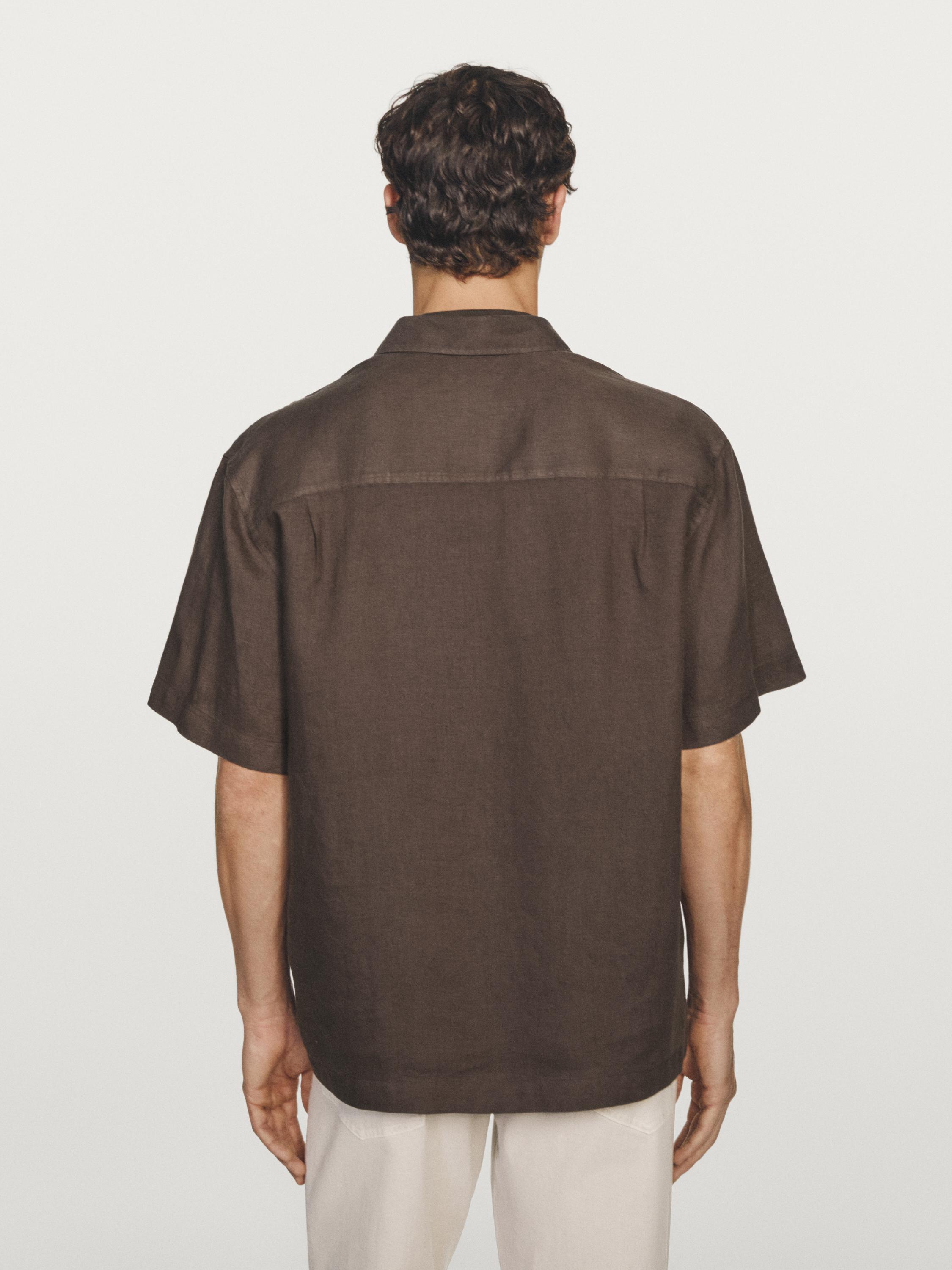 Regular fit short sleeve shirt — BROWN